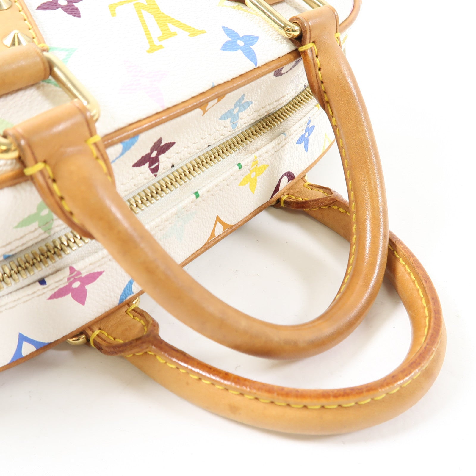 LOUIS VUITTON Monogram Trouville金扣手挽袋白色/多色