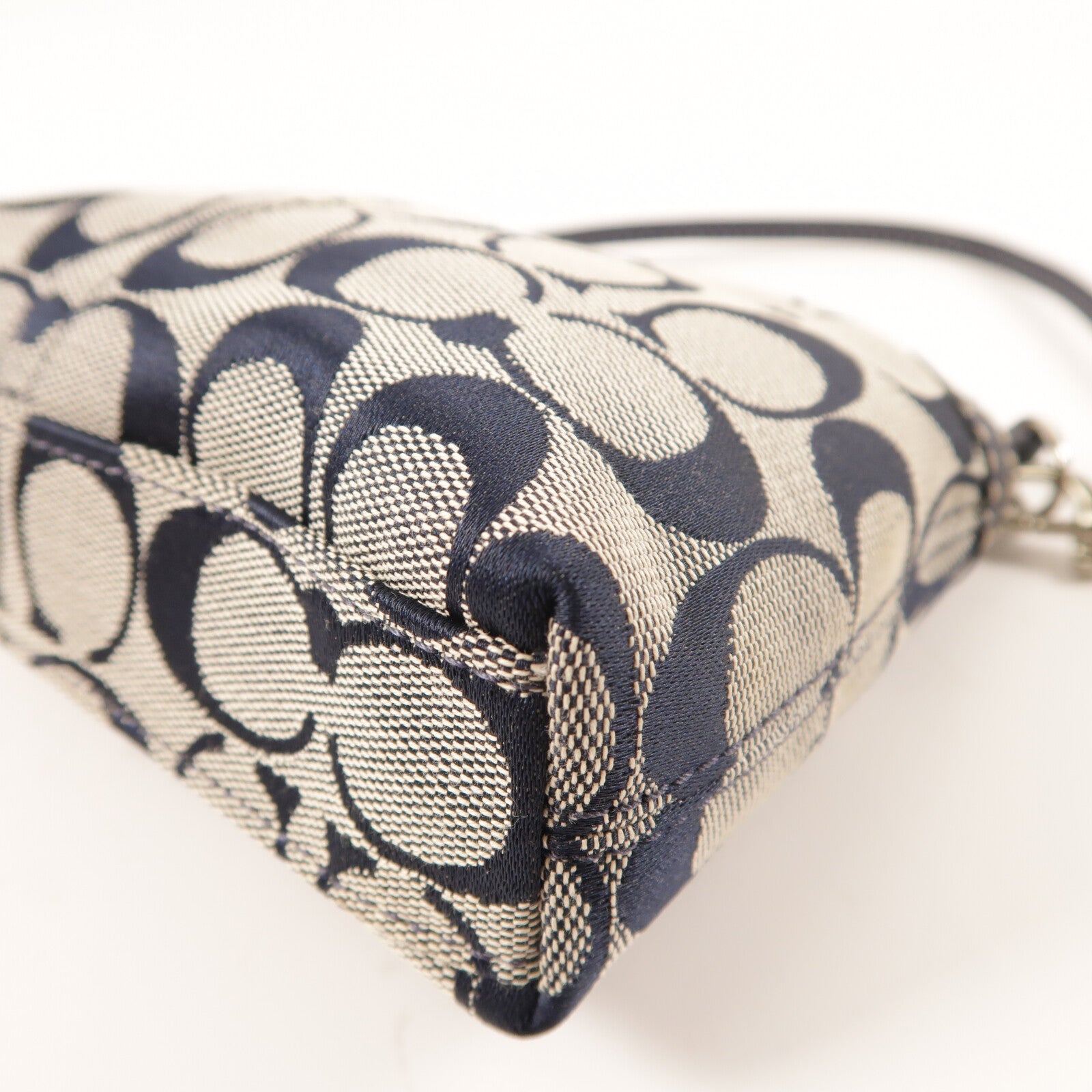 COACH 帆布Turnlock Mini Hand Bag銀扣手挽袋