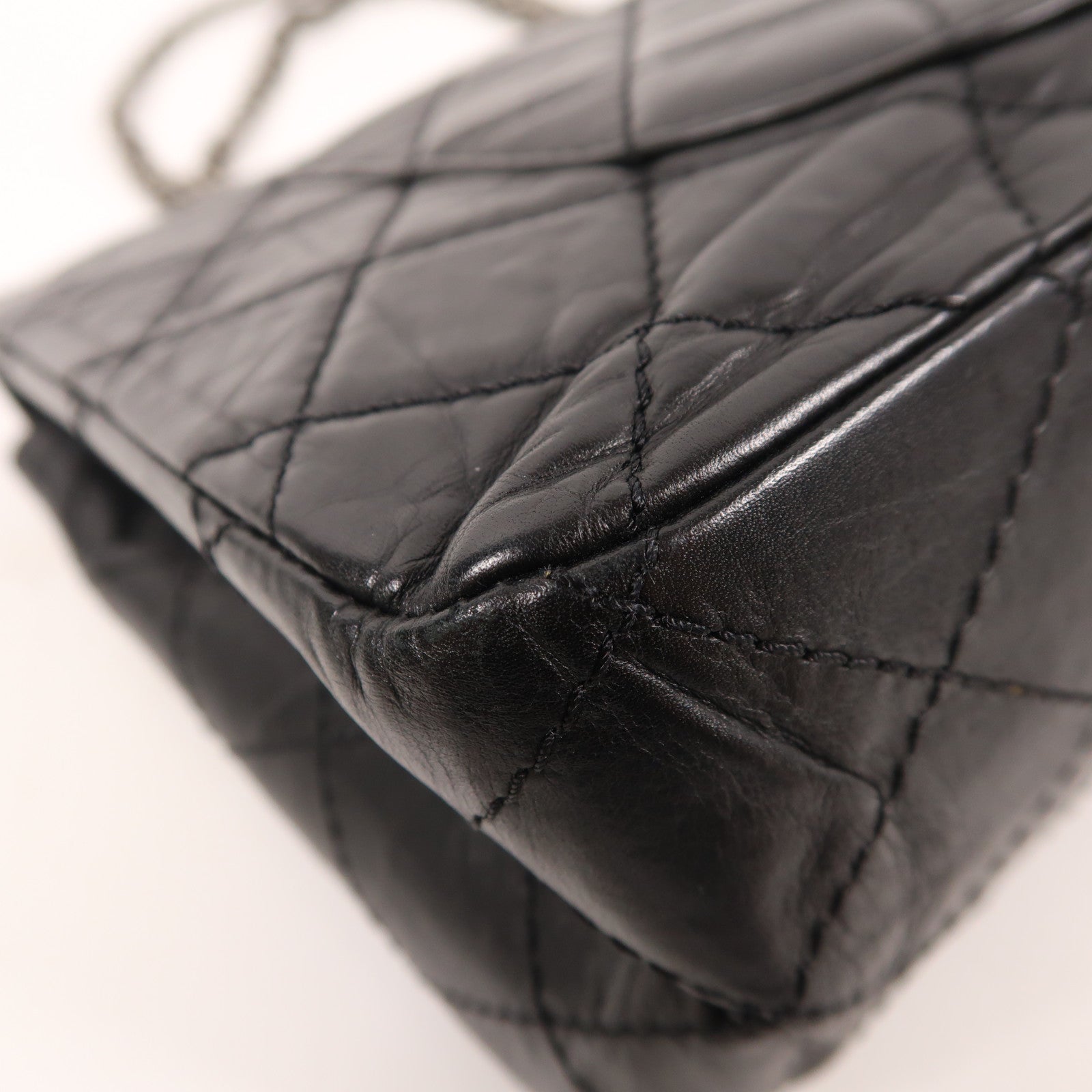 CHANEL 牛皮皮革2.55銀扣鏈帶肩背袋