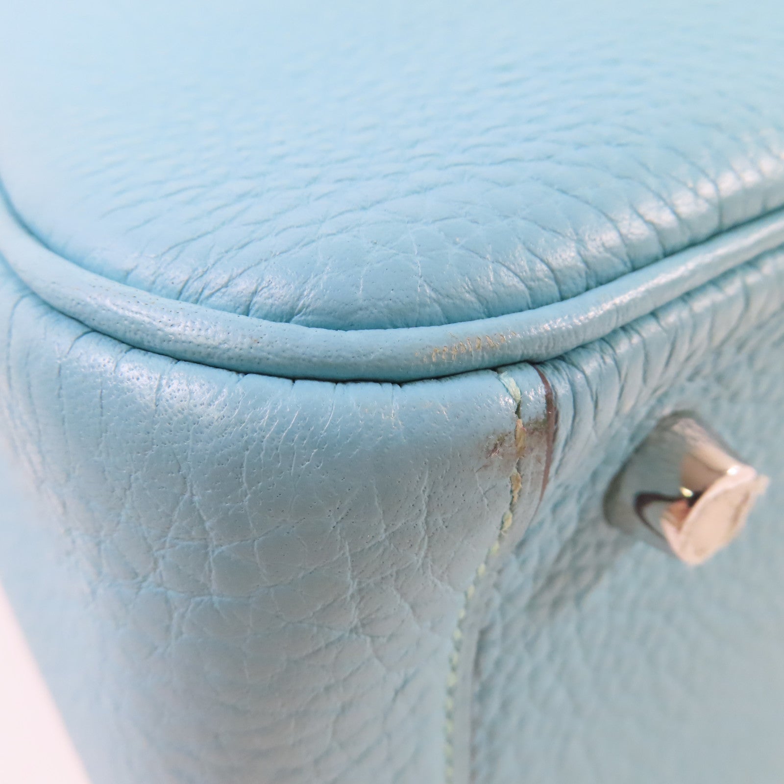 HERMES 【激減優惠】Clemence皮革Lindy 26 Shoulder Bag銀扣肩背袋3P Bleu Atoll/環礁藍色