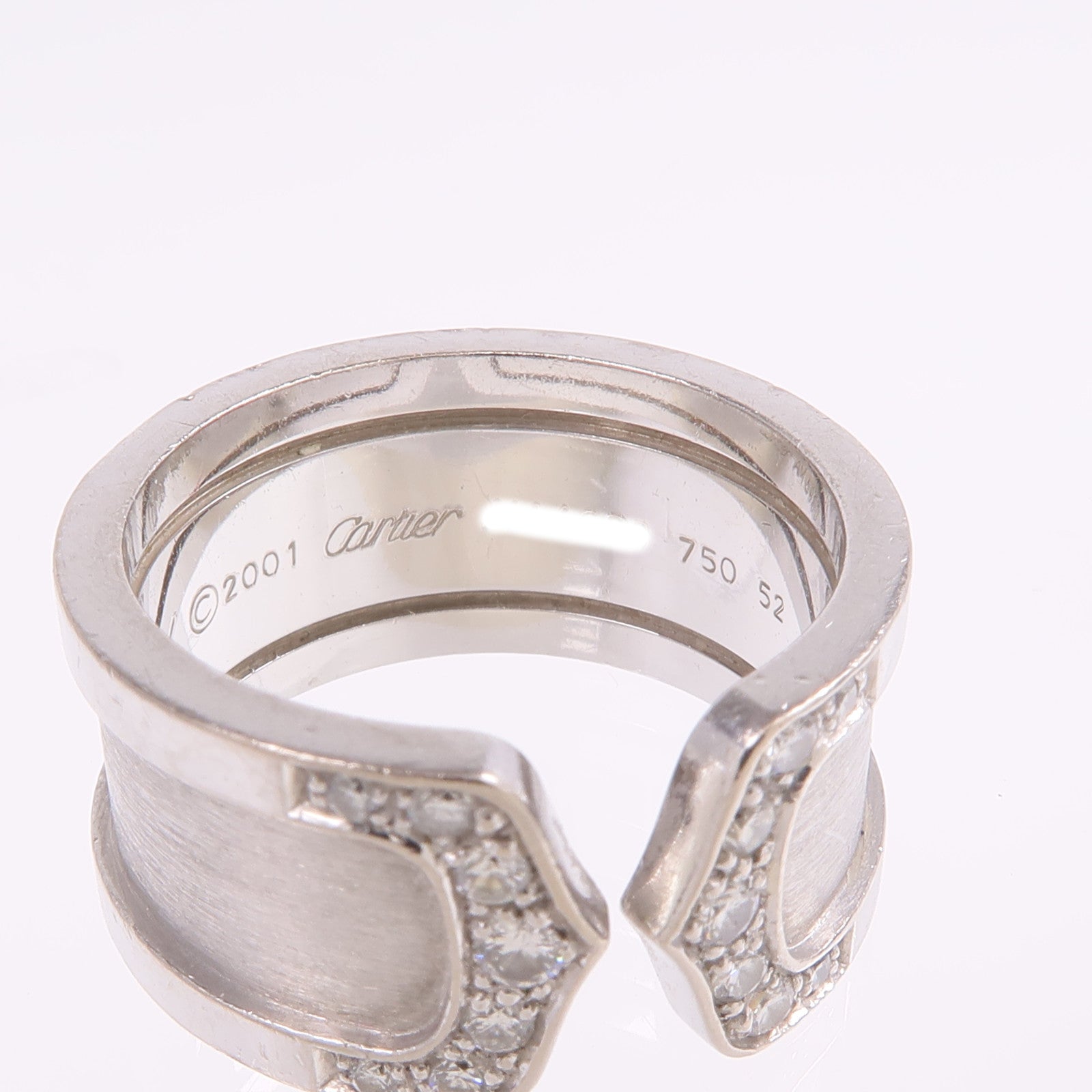 CARTIER 18K白金C2 Diamond Ring鑽石戒指Cartier#52/US#6