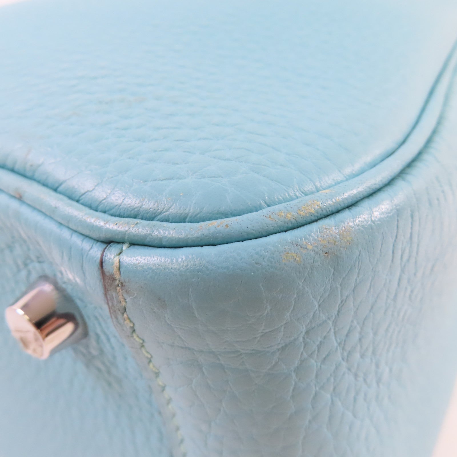 HERMES 【激減優惠】Clemence皮革Lindy 26 Shoulder Bag銀扣肩背袋3P Bleu Atoll/環礁藍色
