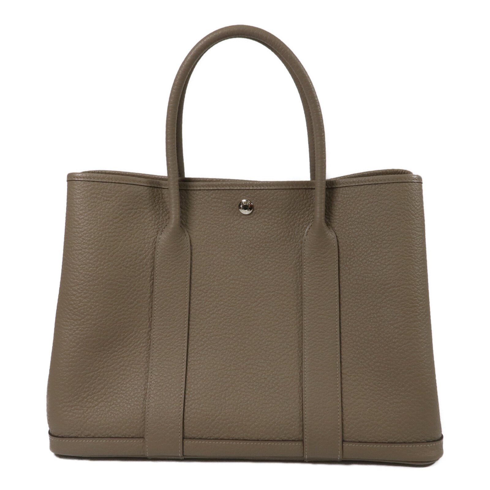HERMES Negonda皮革Garden Party PM手挽袋Gris Tourterelle