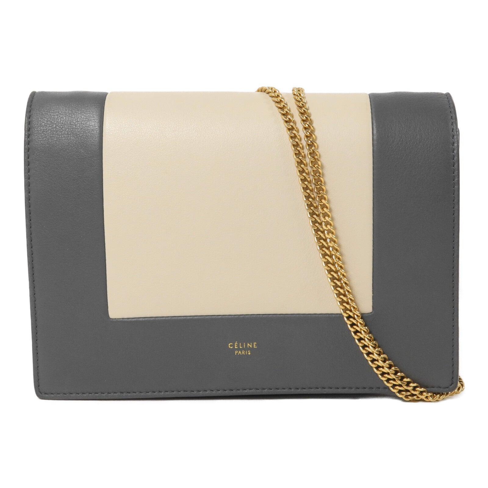 CELINE 牛皮皮革Frame Wallet On Chain鏈帶肩背袋