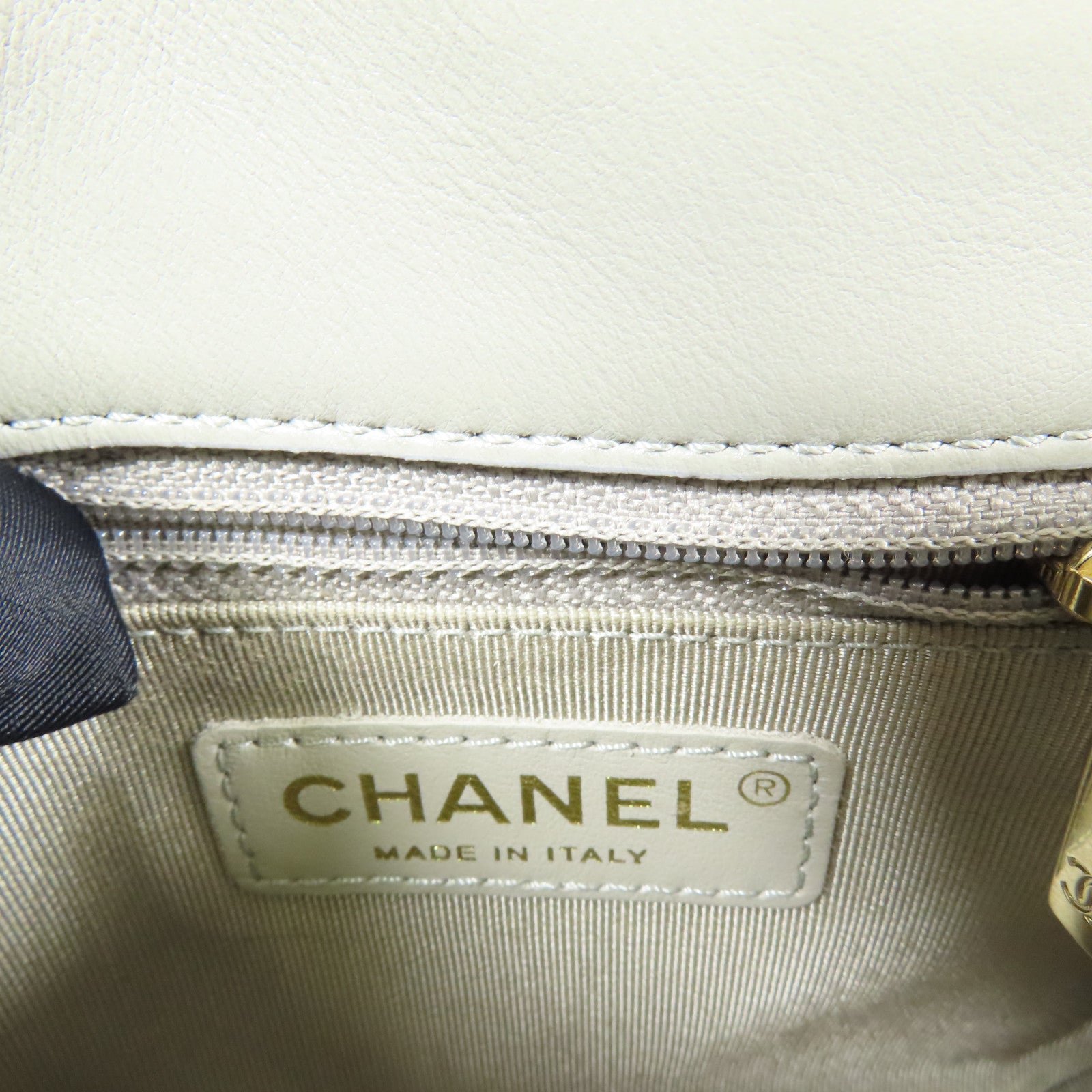 CHANEL 牛皮皮革Flap Bag With Top Handle金扣手挽肩背兩用袋