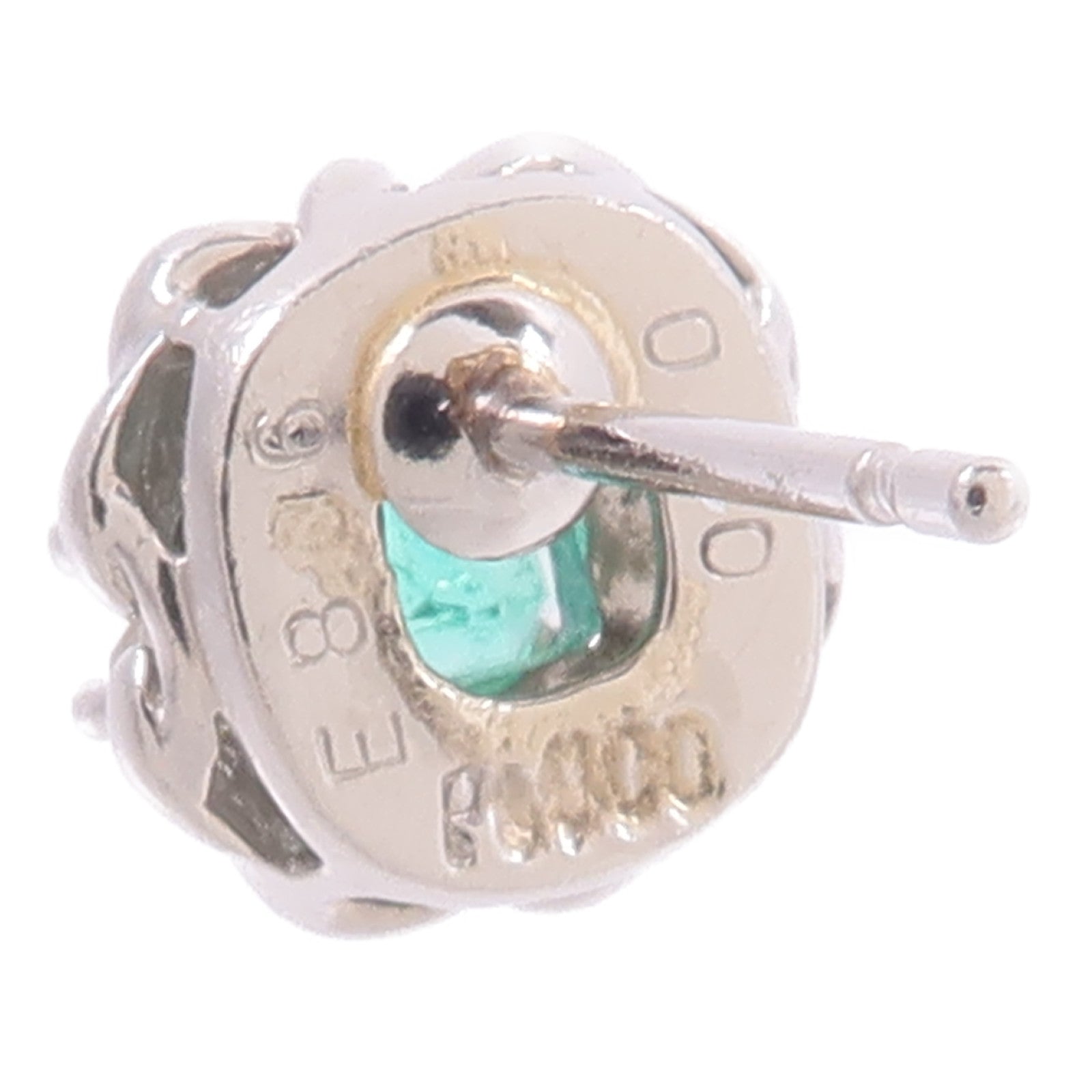 JEWELRY PT900鉑金/18K白金Emerald Diamond Earrings綠寶石/鑽石耳環