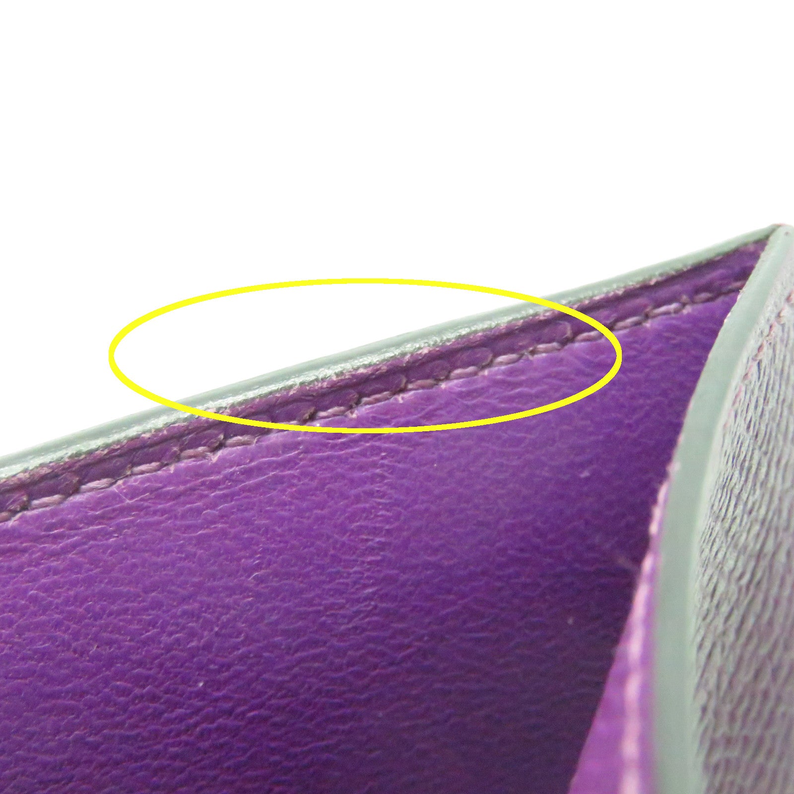 HERMES Epsom Leather Bearn W Snap Gold Buckle Wallet Anemone Purple