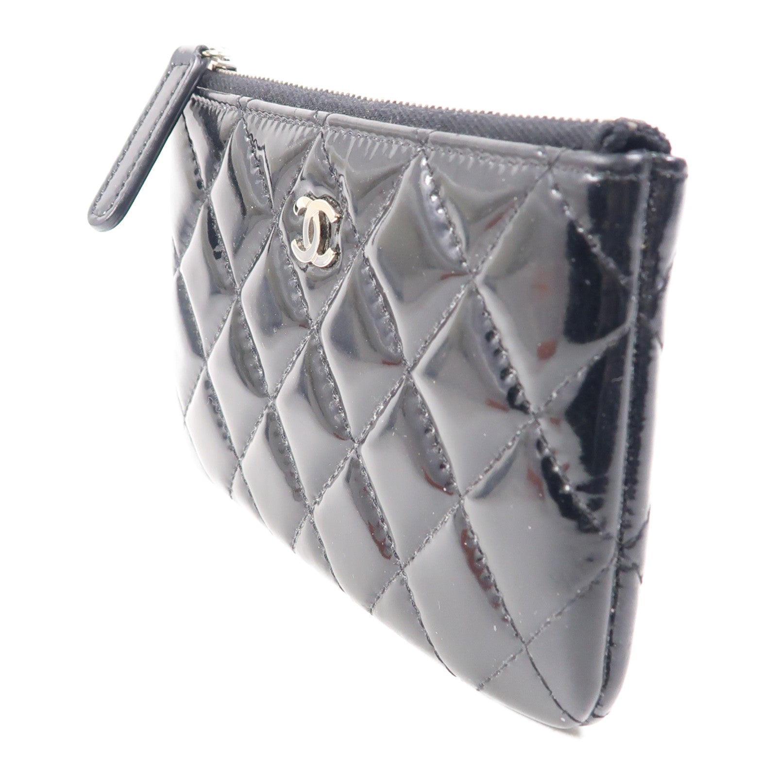 CHANEL 漆皮皮革Wallet銀扣錢包