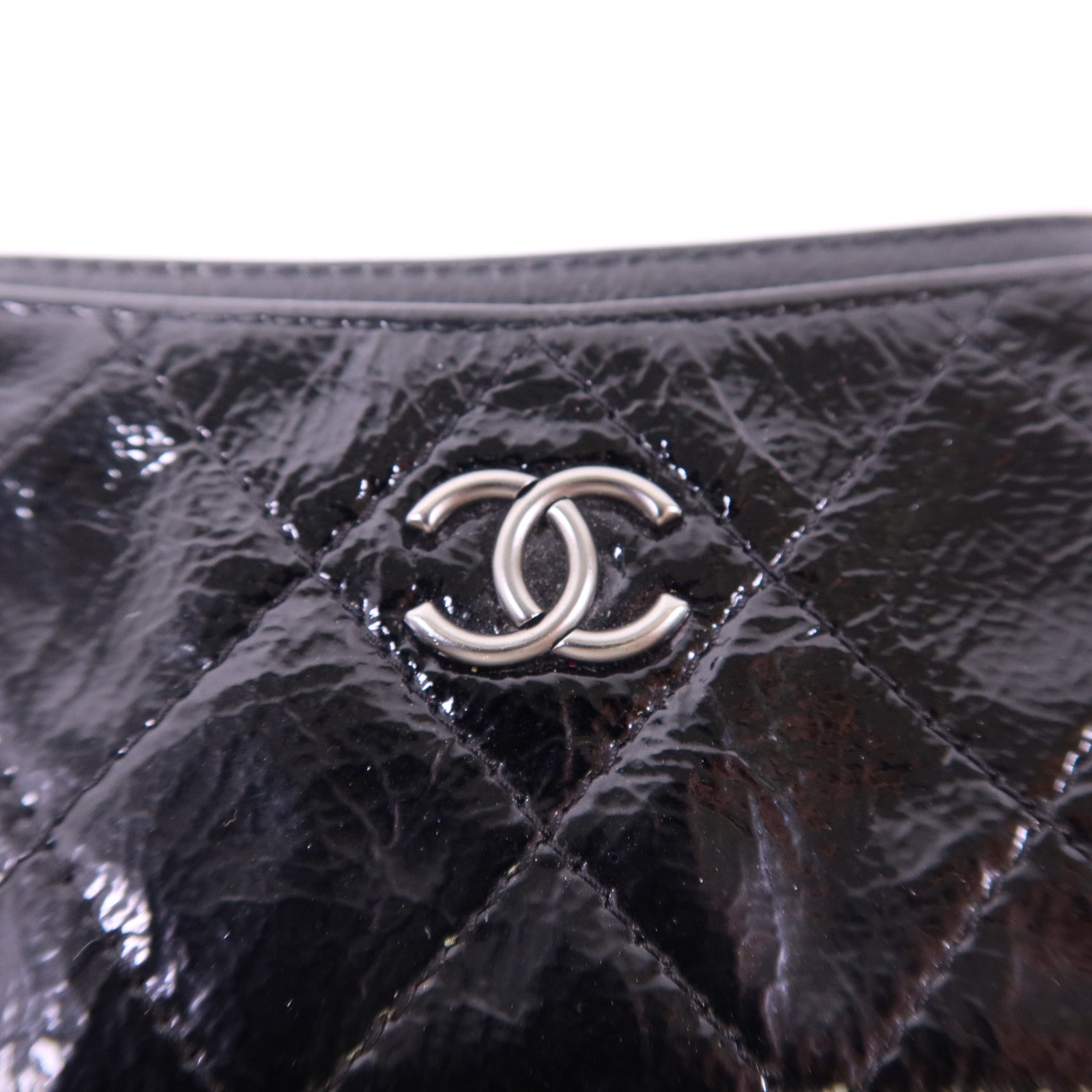CHANEL 漆皮皮革Card Case銀扣卡片套