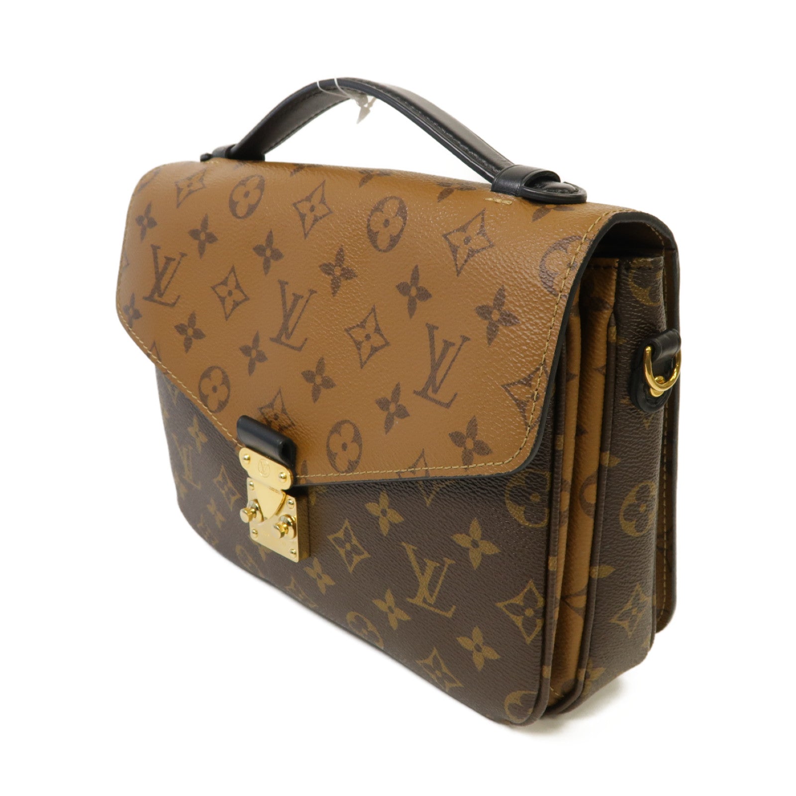 LOUIS VUITTON Monogram Reverse Pochette Metis金扣手挽肩背兩用袋啡色
