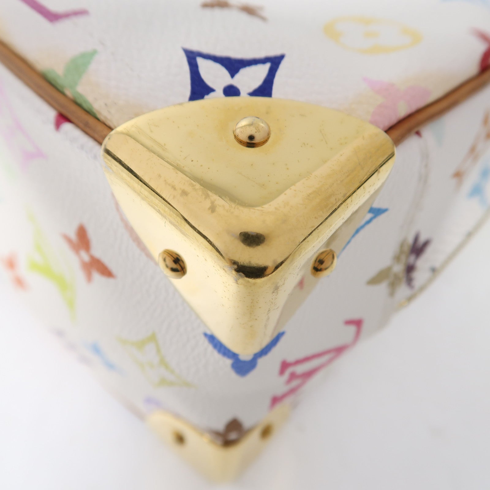 LOUIS VUITTON Monogram Trouville金扣手挽袋白色/多色