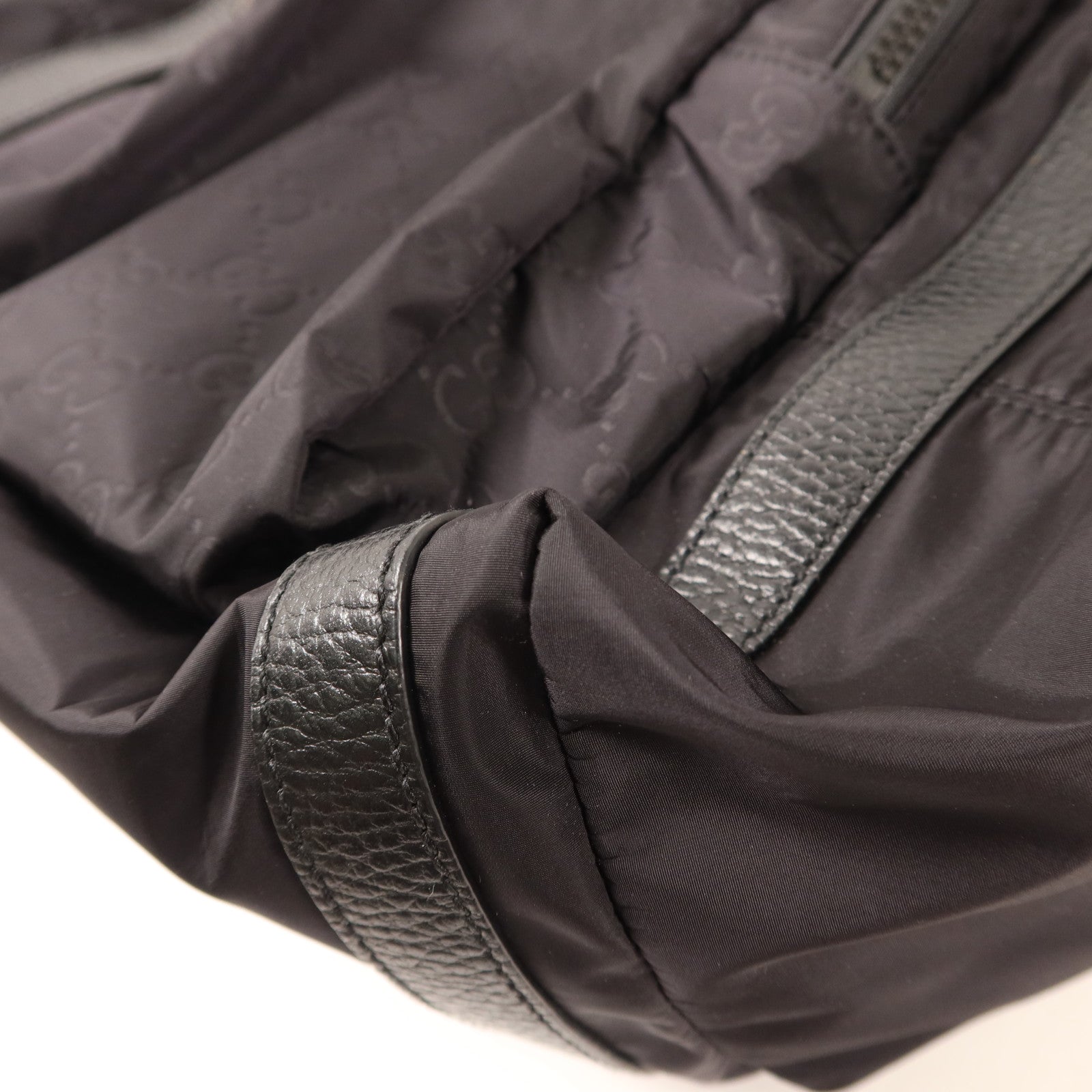 GUCCI 尼龍GG Logo Flap Drawstring Backpack銀扣背包