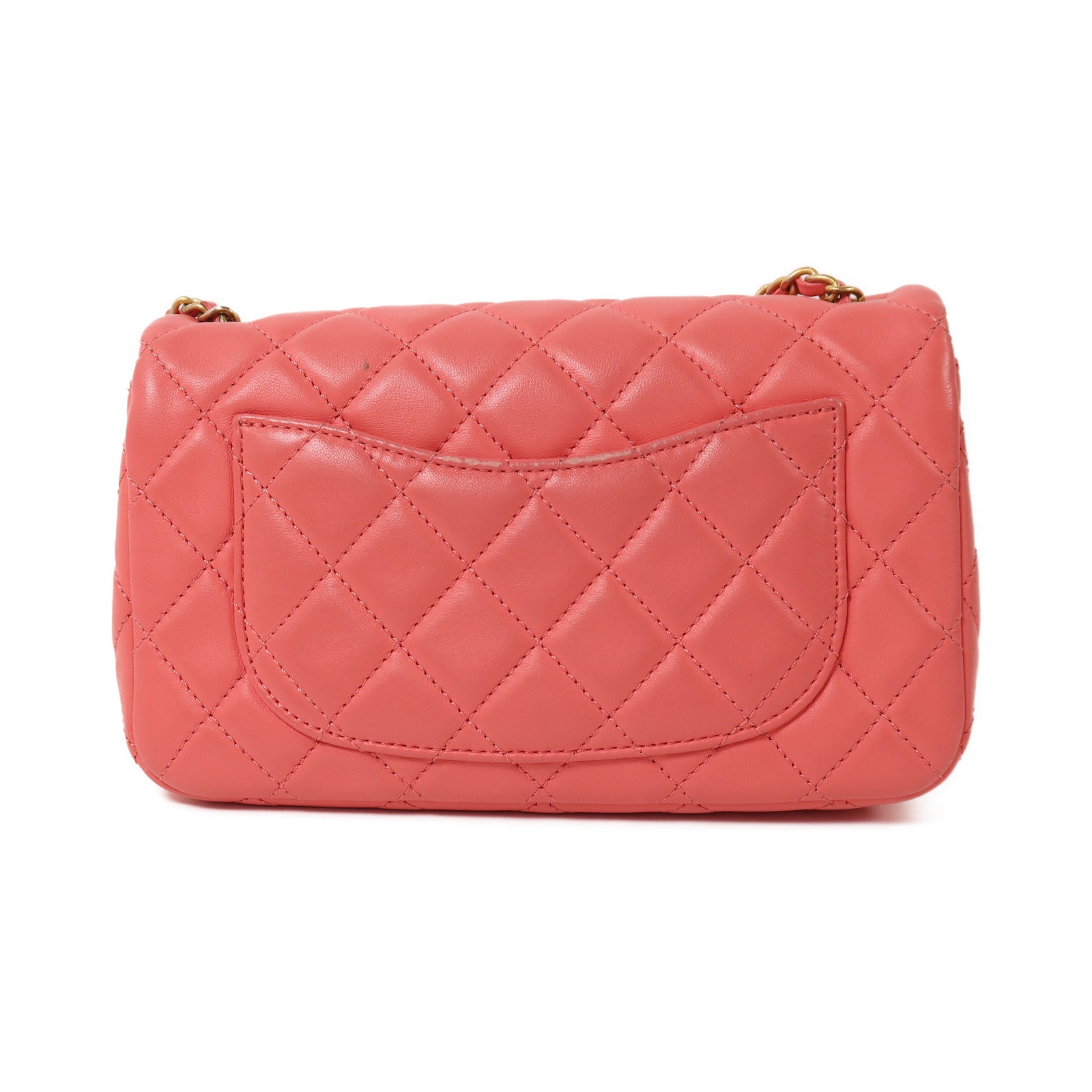 CHANEL 羊皮皮革Mini Classic 20金扣鏈帶肩背袋