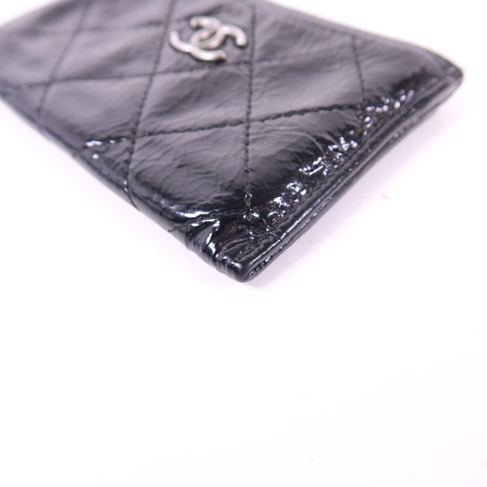 CHANEL 漆皮皮革Card Case銀扣卡片套