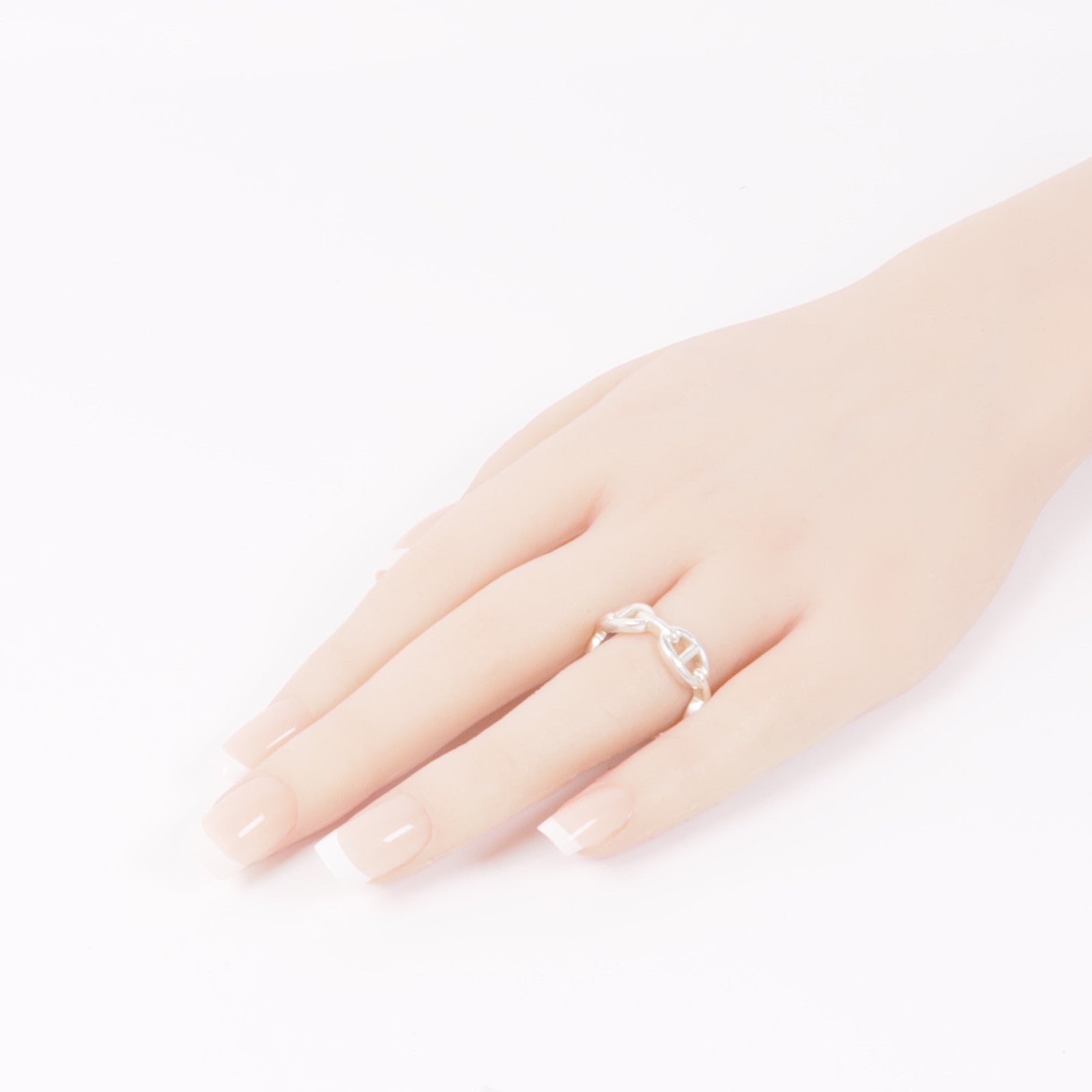 HERMES 925純銀Chaine Dancre Enchainee Ring戒指SilverUS#8.5
