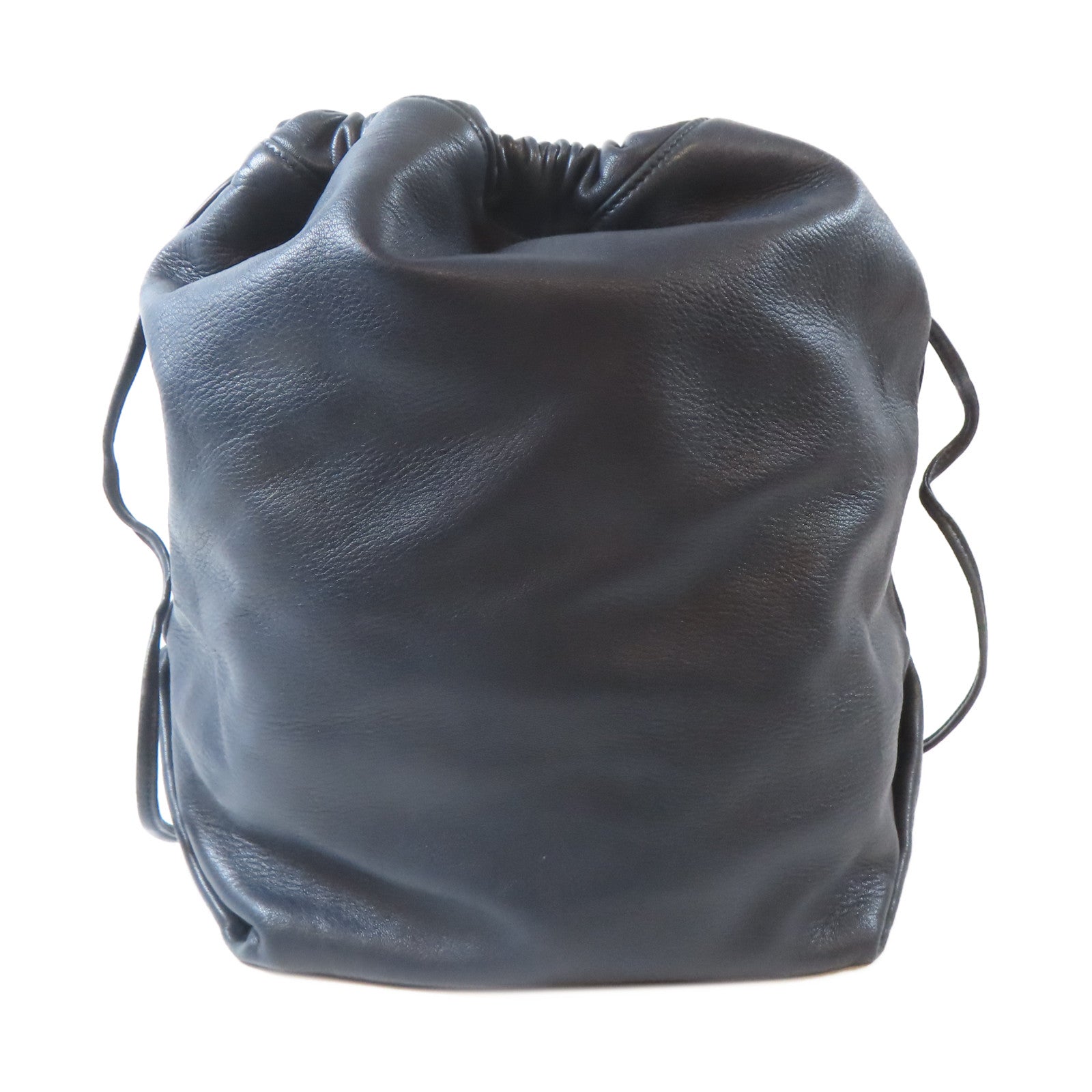 SAINT LAURENT 羊皮皮革Shoulder Bag銀扣鏈帶肩背袋深藍色