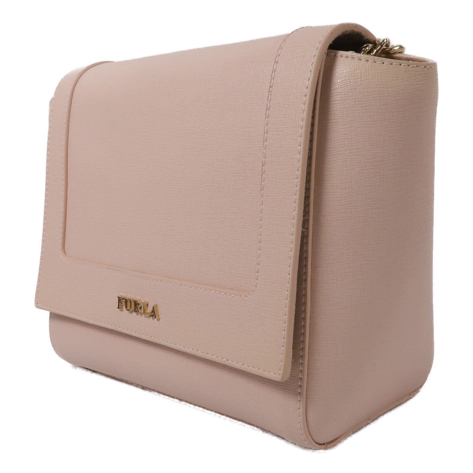 Furla 牛皮皮革Chain Shoulder鏈帶肩背袋