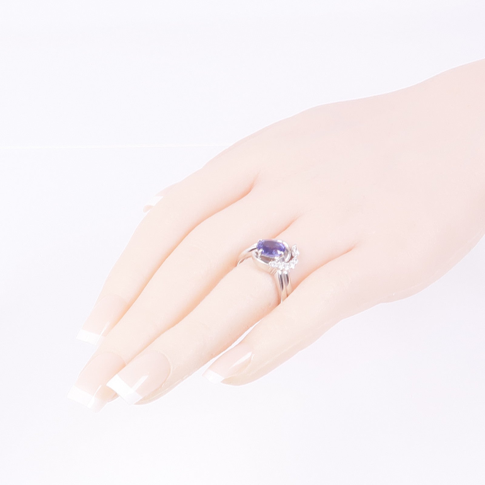 JEWELRY 【激減優惠】PT900鉑金Tanzanite Diamond Ring坦桑石/鑽石戒指US#6.5