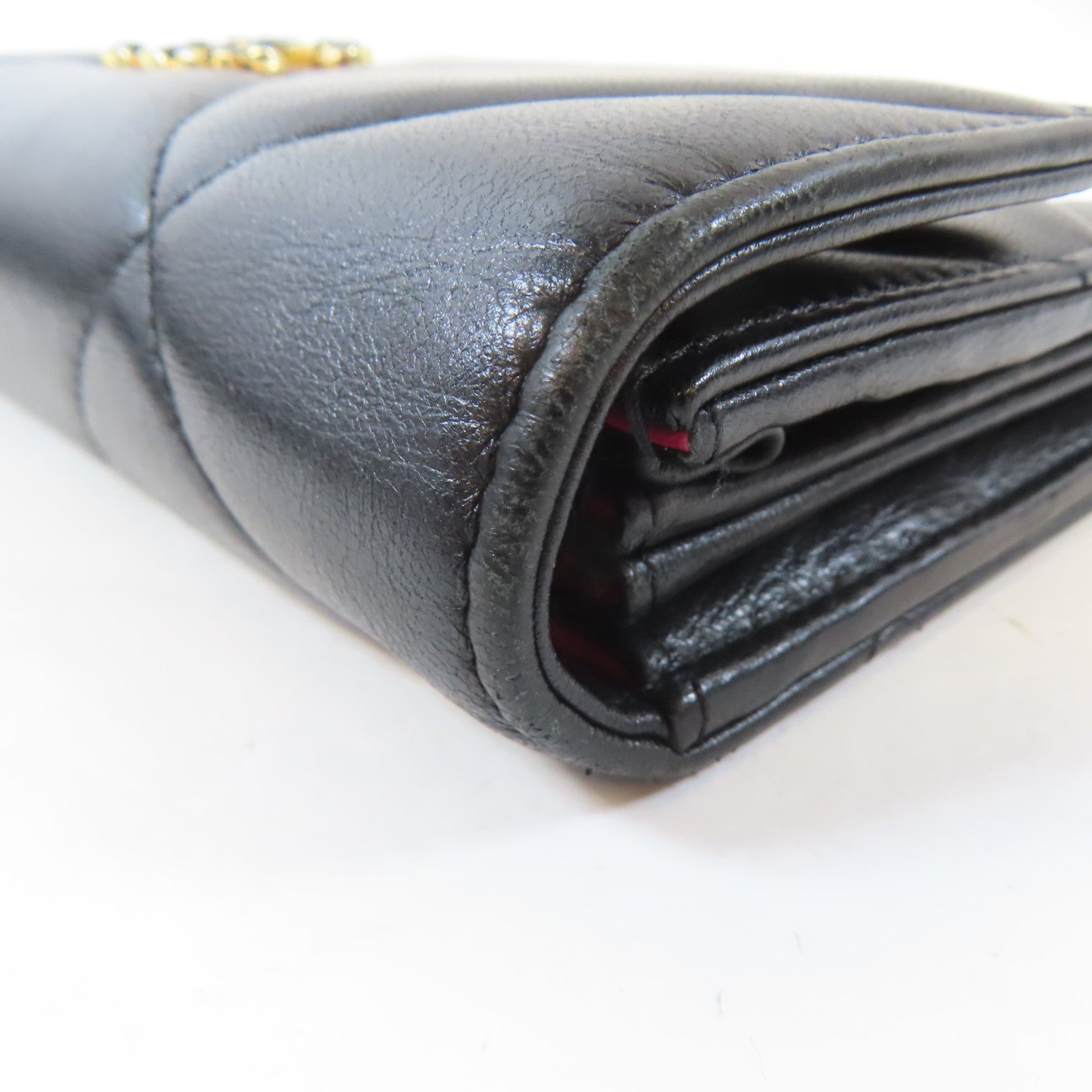 CHANEL 羊皮皮革19 Long Flap Wallet金扣長錢包黑色