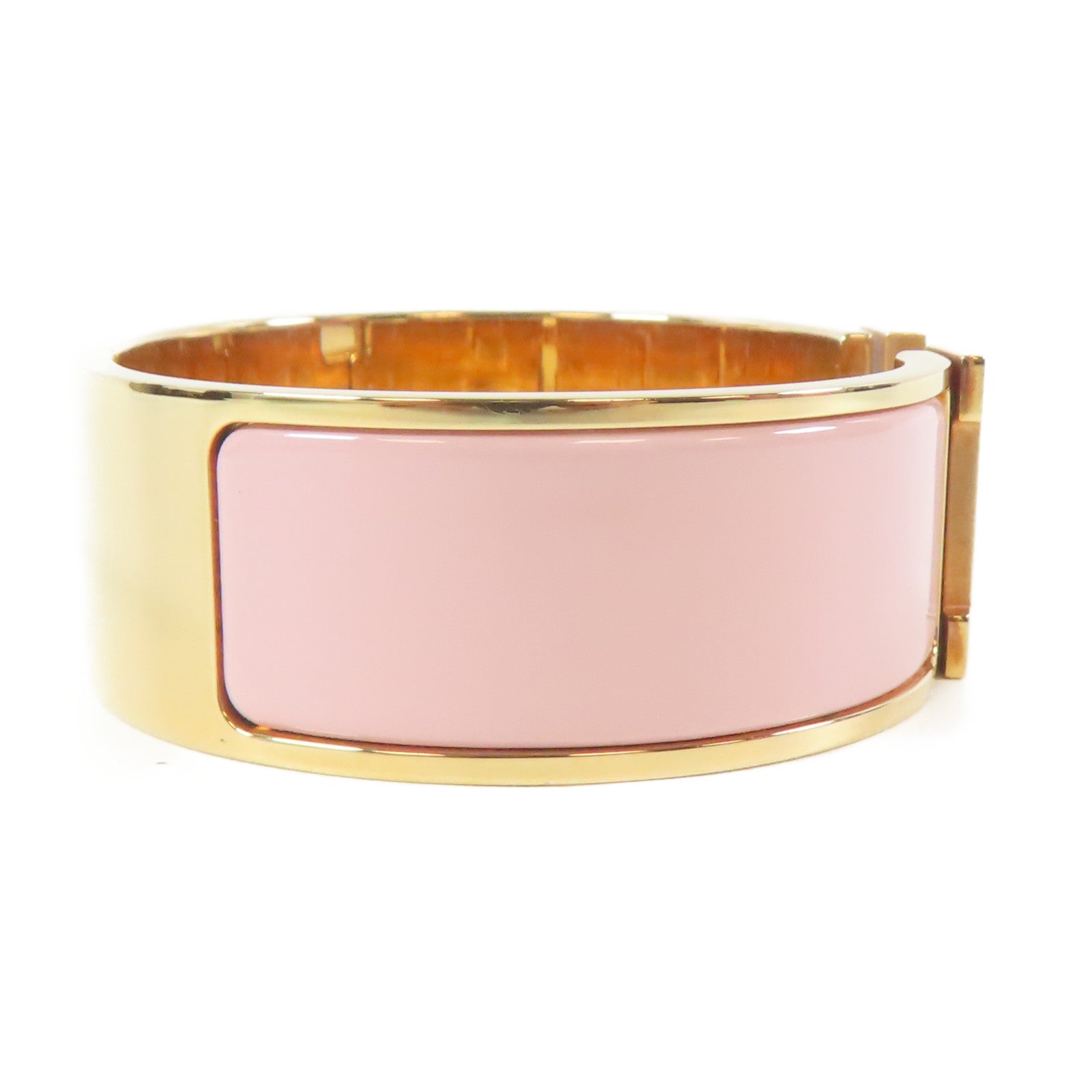 HERMES 【激減優惠】金屬Clic-Clac H Bracelet手鐲粉紅色#17cm