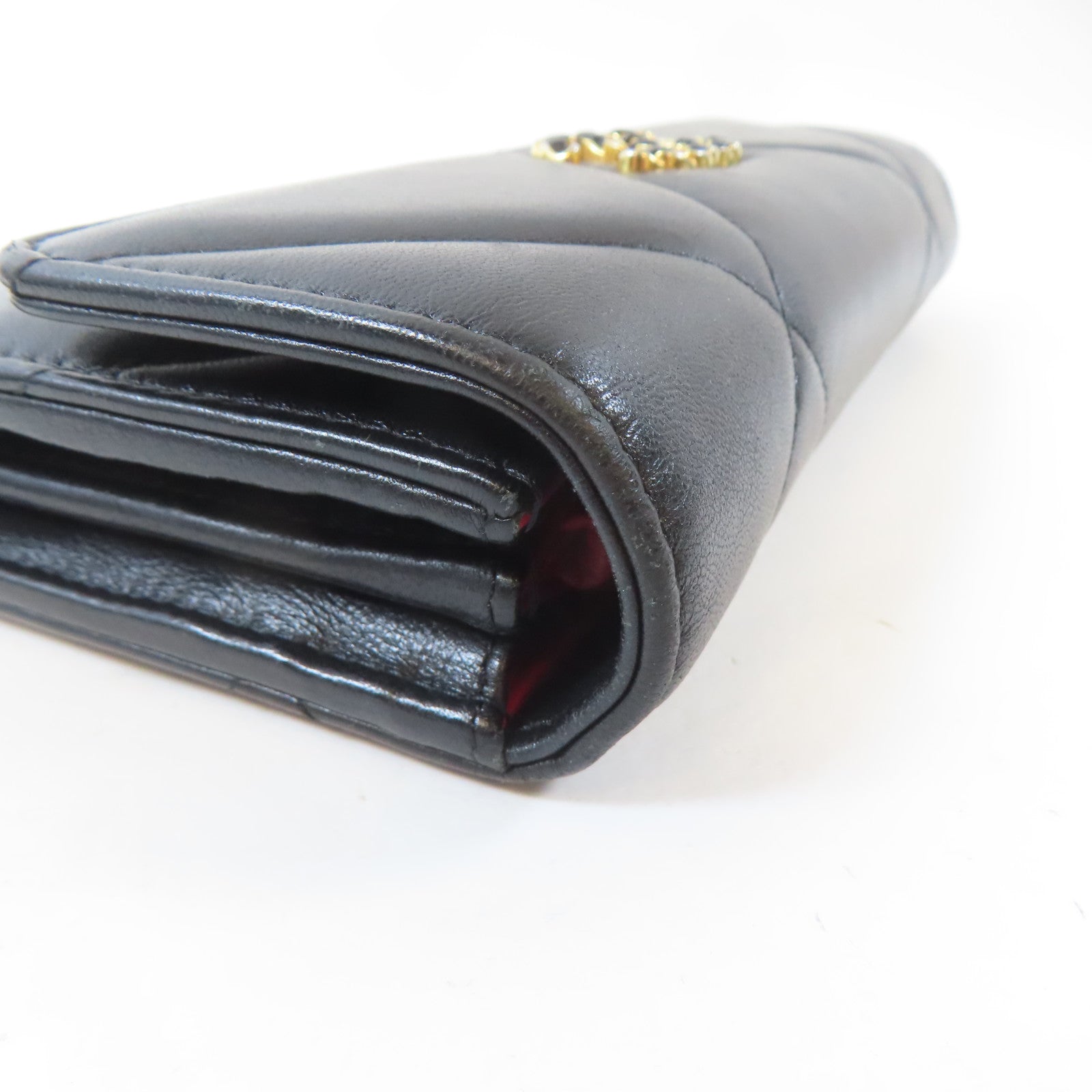 CHANEL 羊皮皮革19 Long Flap Wallet金扣長錢包黑色