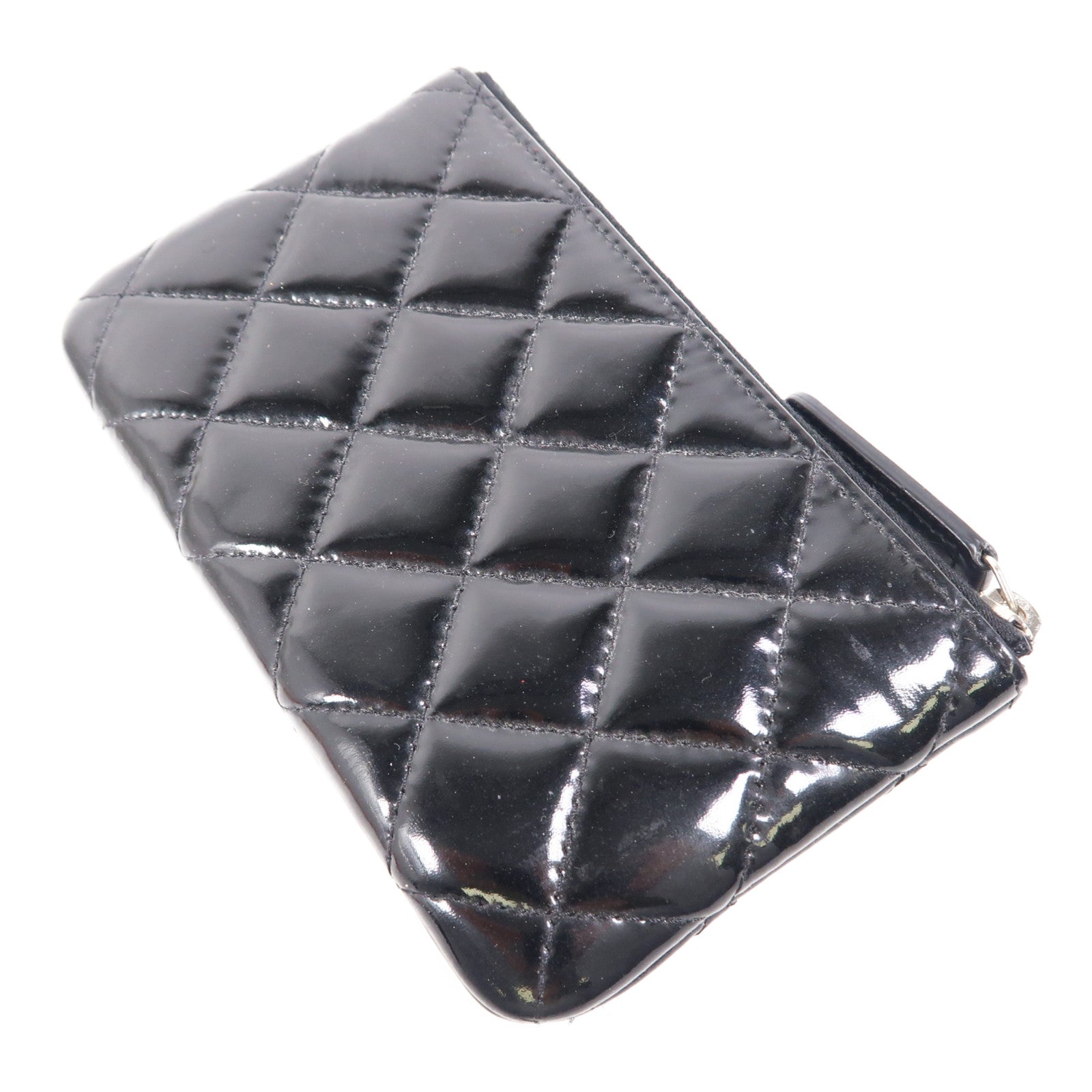 CHANEL 漆皮皮革Wallet銀扣錢包