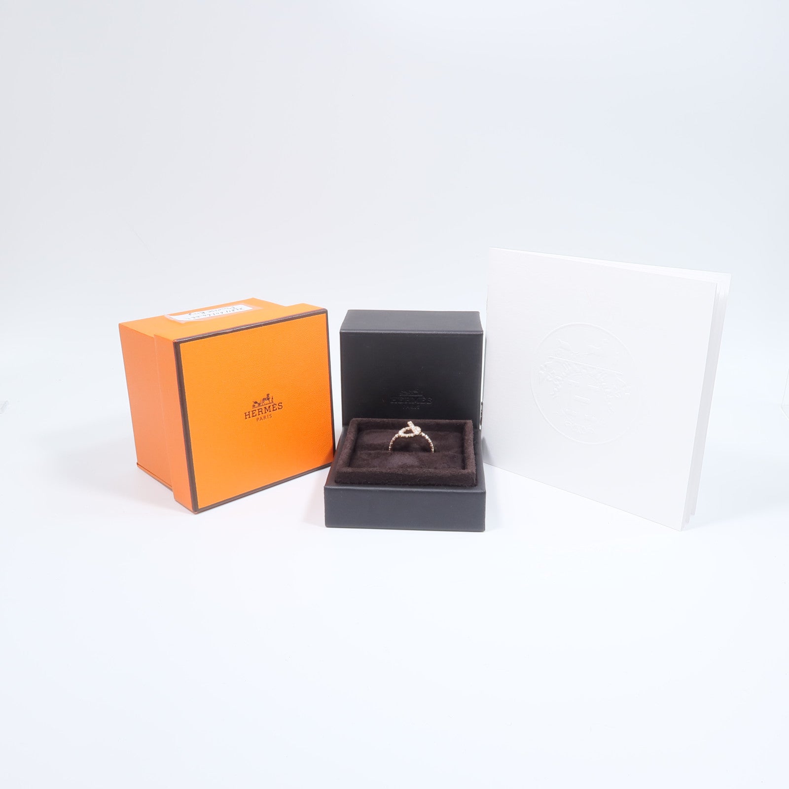 HERMES 18K玫瑰金Finesse Ring鑽石戒指