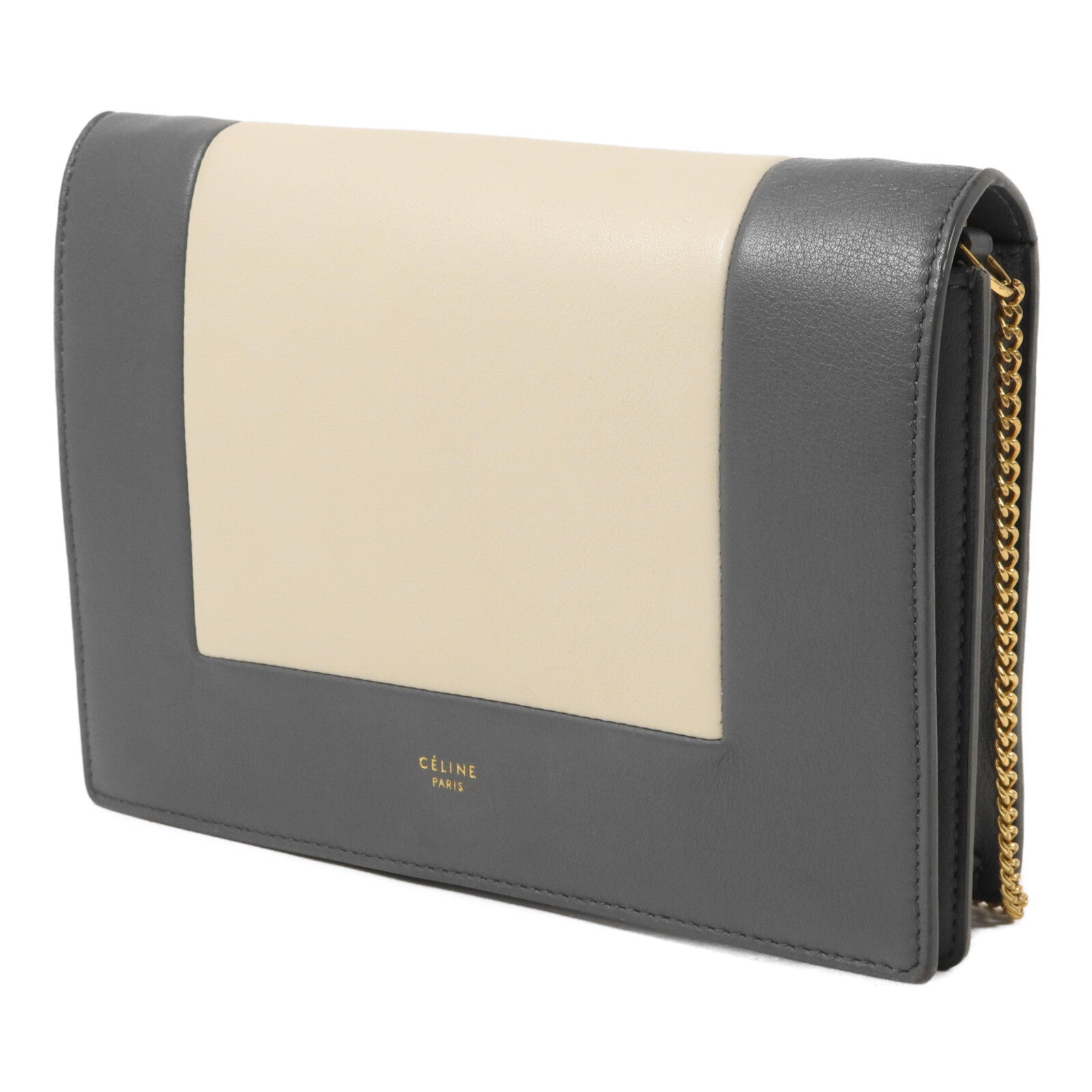 CELINE 牛皮皮革Frame Wallet On Chain鏈帶肩背袋