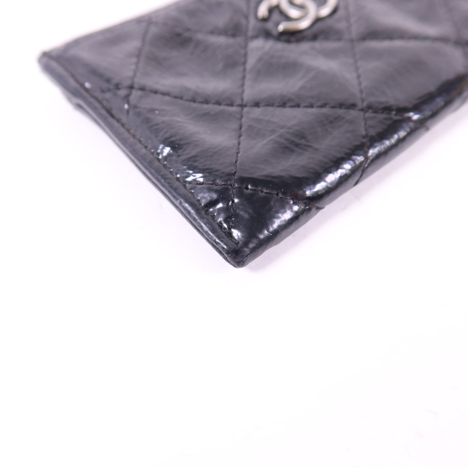 CHANEL 漆皮皮革Card Case銀扣卡片套