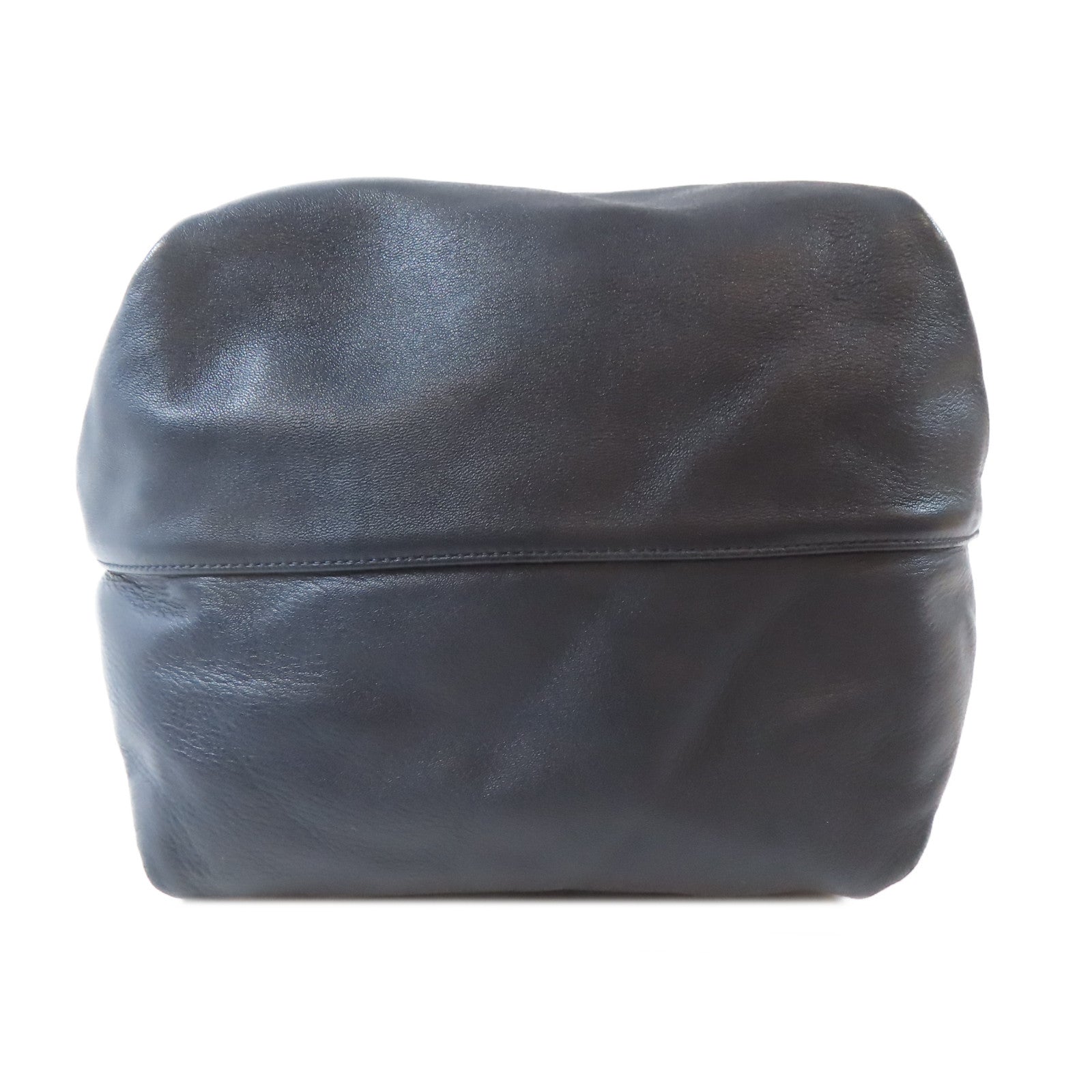 SAINT LAURENT 羊皮皮革Shoulder Bag銀扣鏈帶肩背袋深藍色