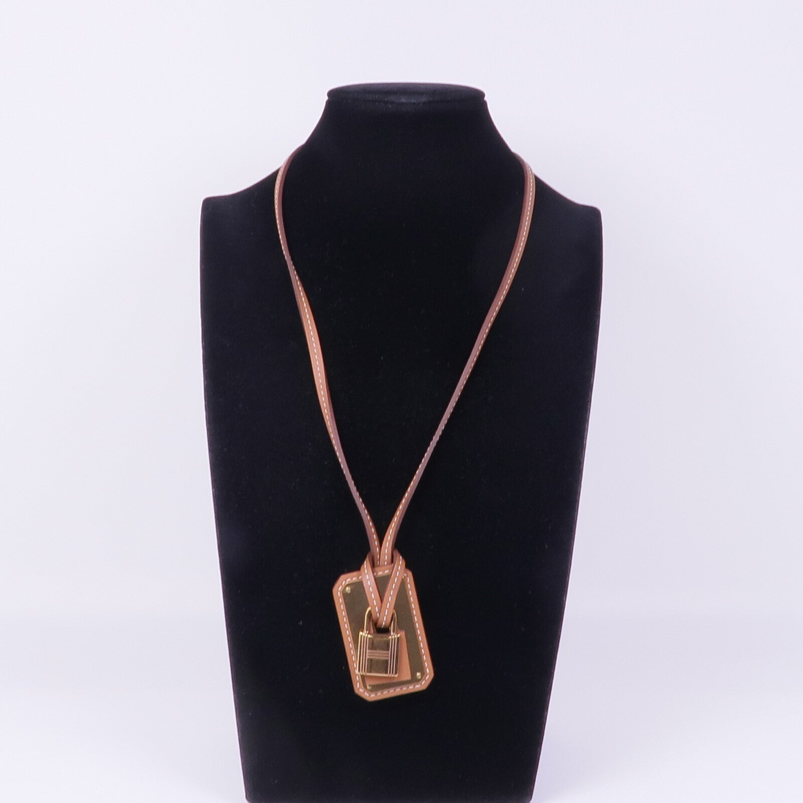 HERMES 金屬/Swift皮革O'Kelly Necklace項鍊Gold