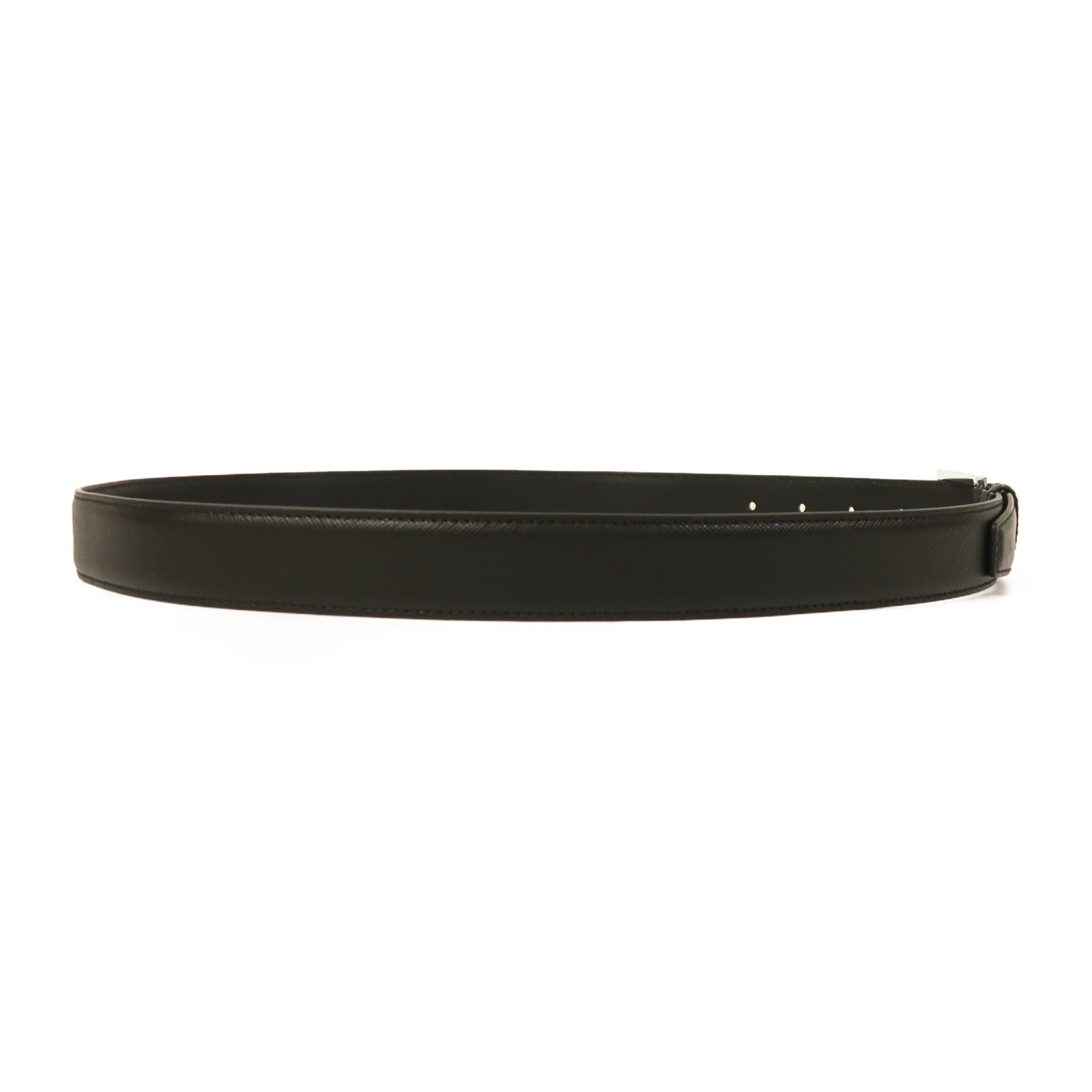 PRADA 牛皮皮革Belt銀扣皮帶黑色