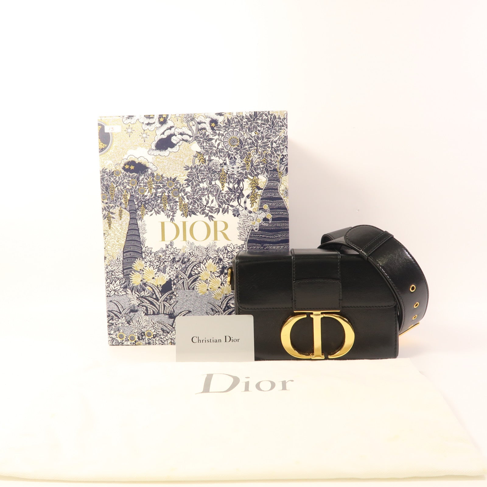 Dior 【激減優惠】牛皮皮革30 Montaigne Box Bag金扣肩背袋