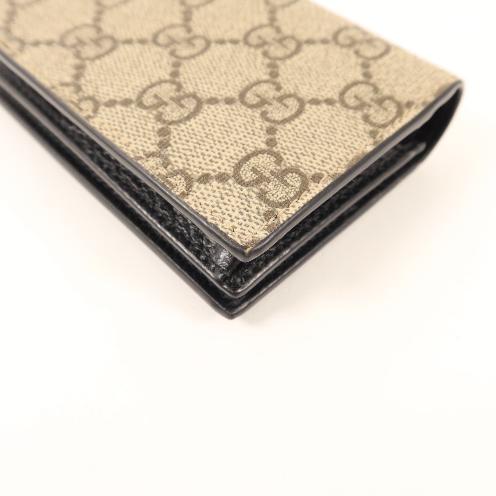 GUCCI 塗層帆布/牛皮皮革GG Marmont Bifold Wallet金扣錢包