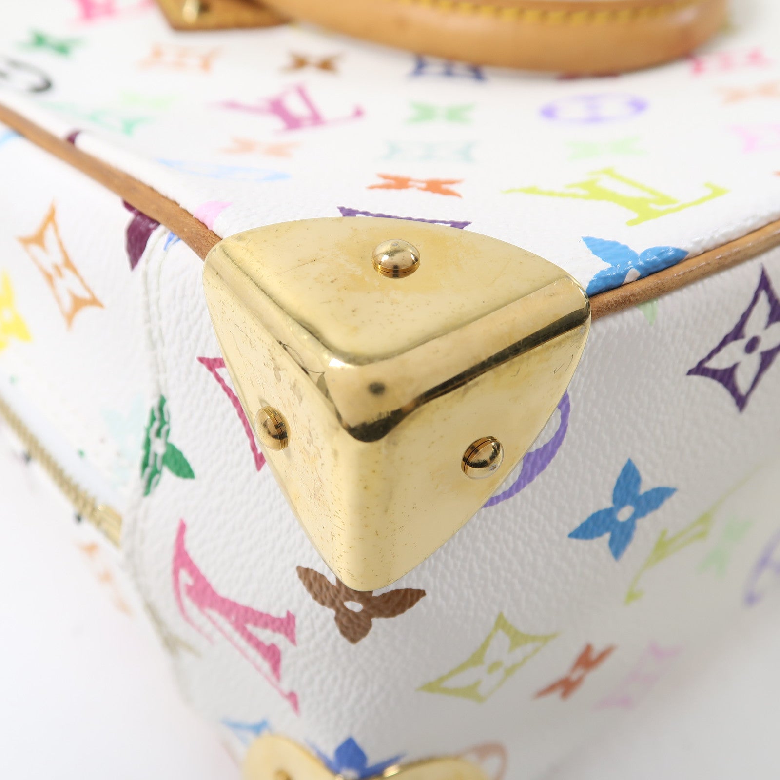 LOUIS VUITTON Monogram Trouville金扣手挽袋白色/多色
