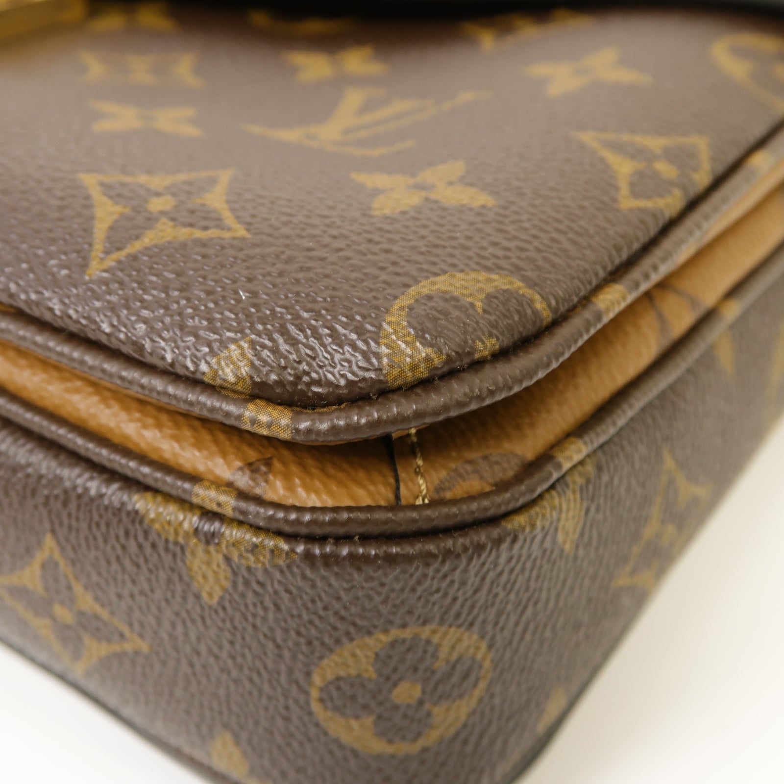 LOUIS VUITTON Monogram Reverse Pochette Metis金扣手挽肩背兩用袋啡色