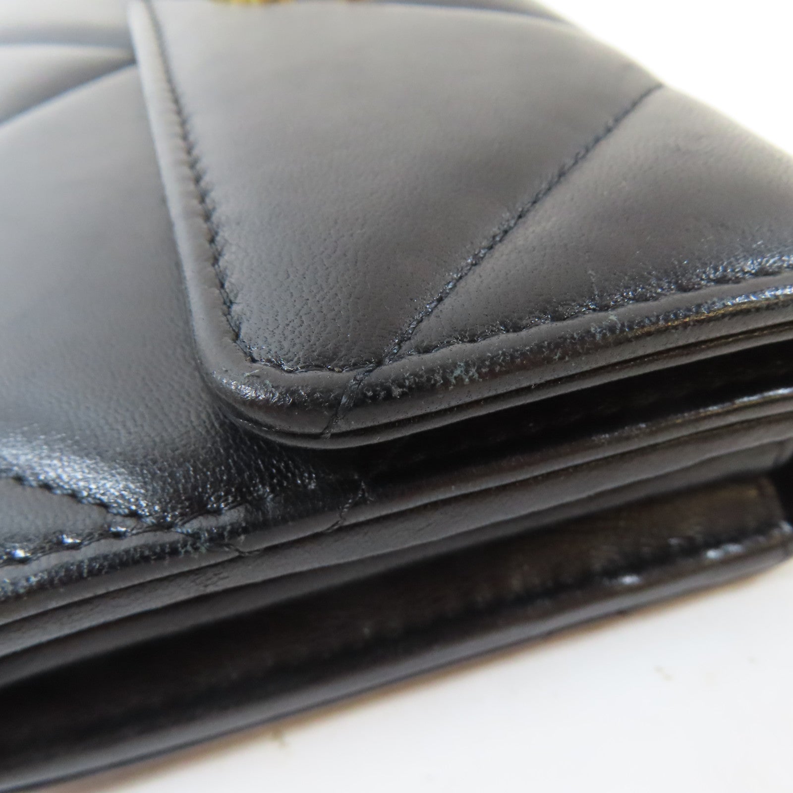 CHANEL 羊皮皮革19 Long Flap Wallet金扣長錢包黑色
