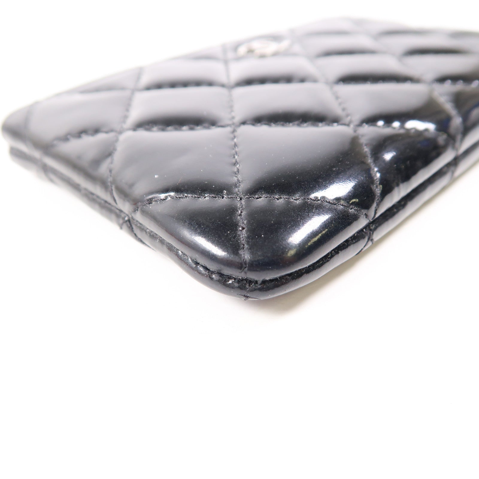 CHANEL 漆皮皮革Wallet銀扣錢包