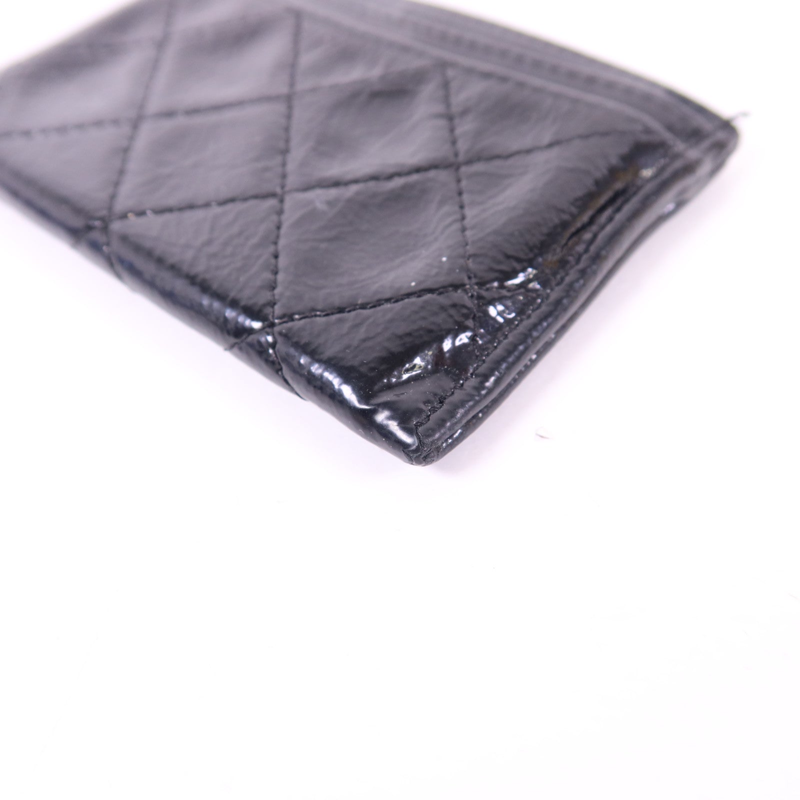 CHANEL 漆皮皮革Card Case銀扣卡片套