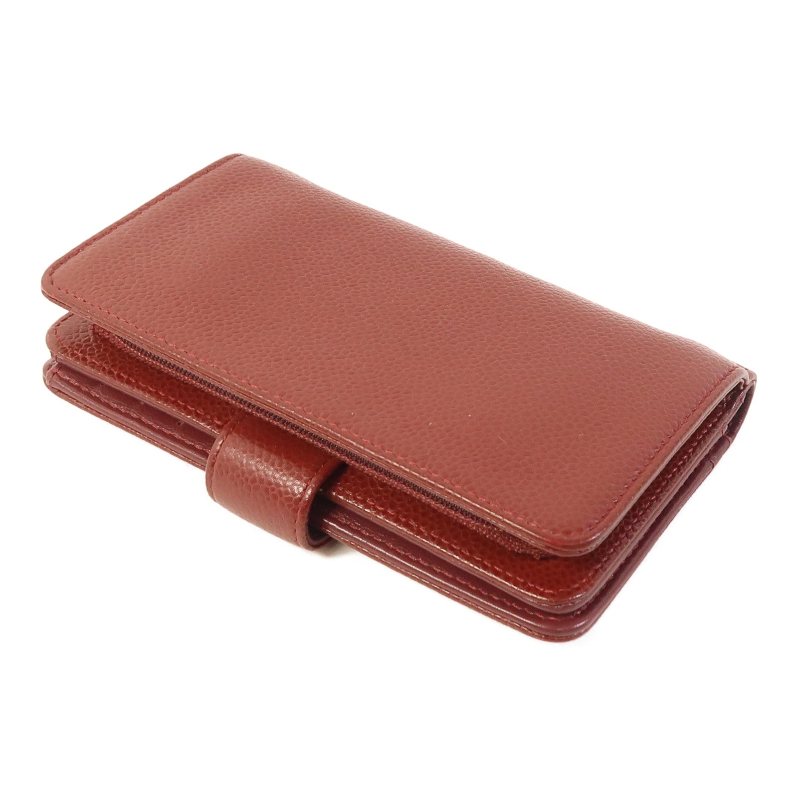 CHANEL 牛皮皮革Wallet銀扣錢包