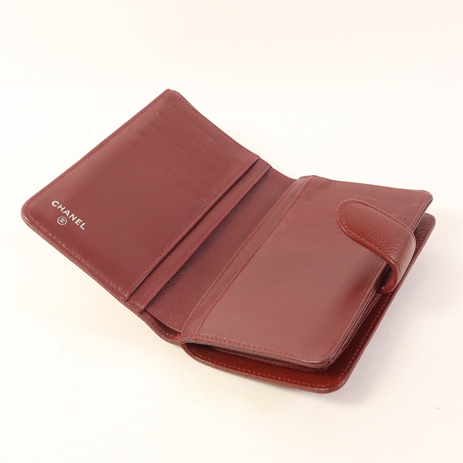 CHANEL 牛皮皮革Wallet銀扣錢包