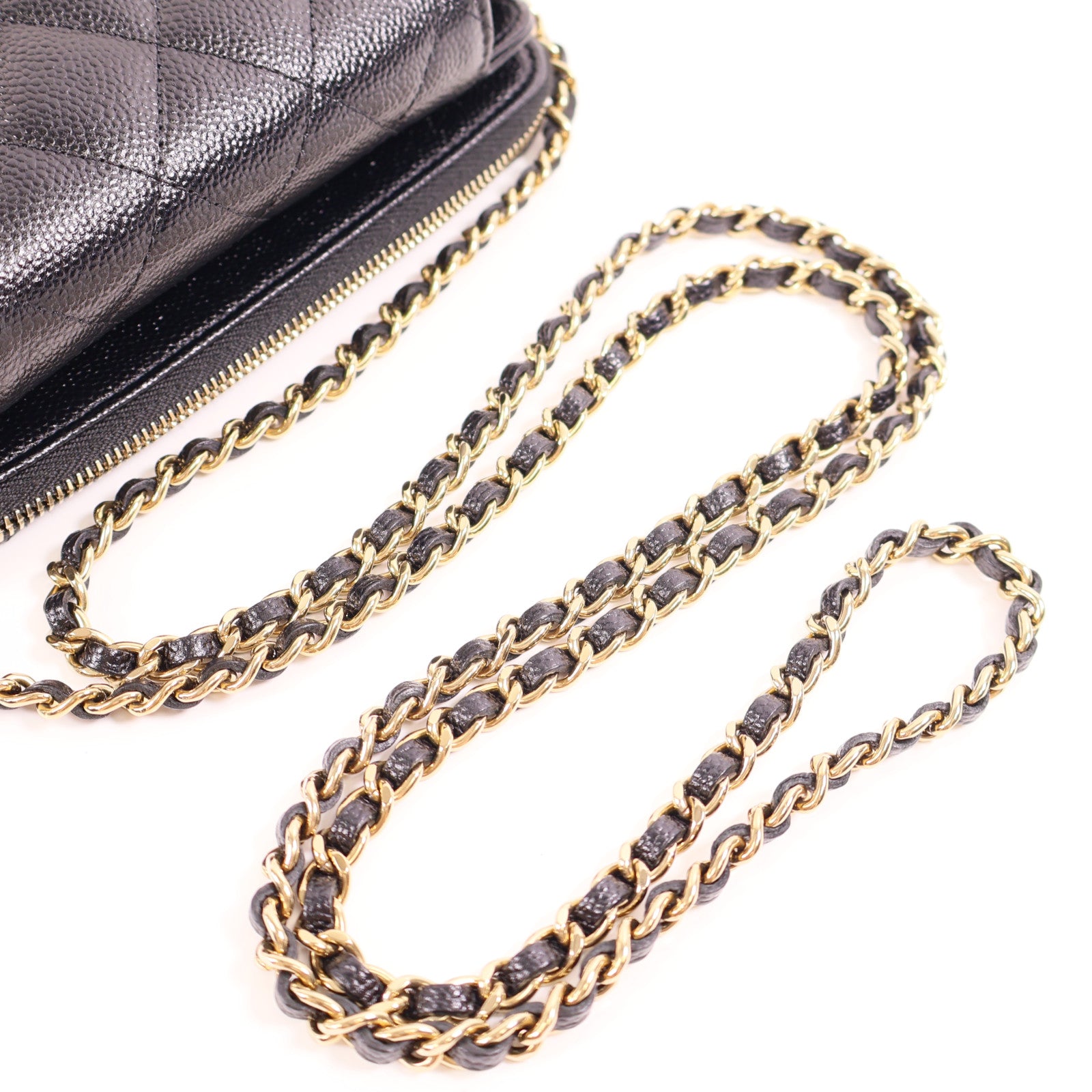 CHANEL CC GHW Chain Shoulder Bag AP2095 Calfskin Leather Black