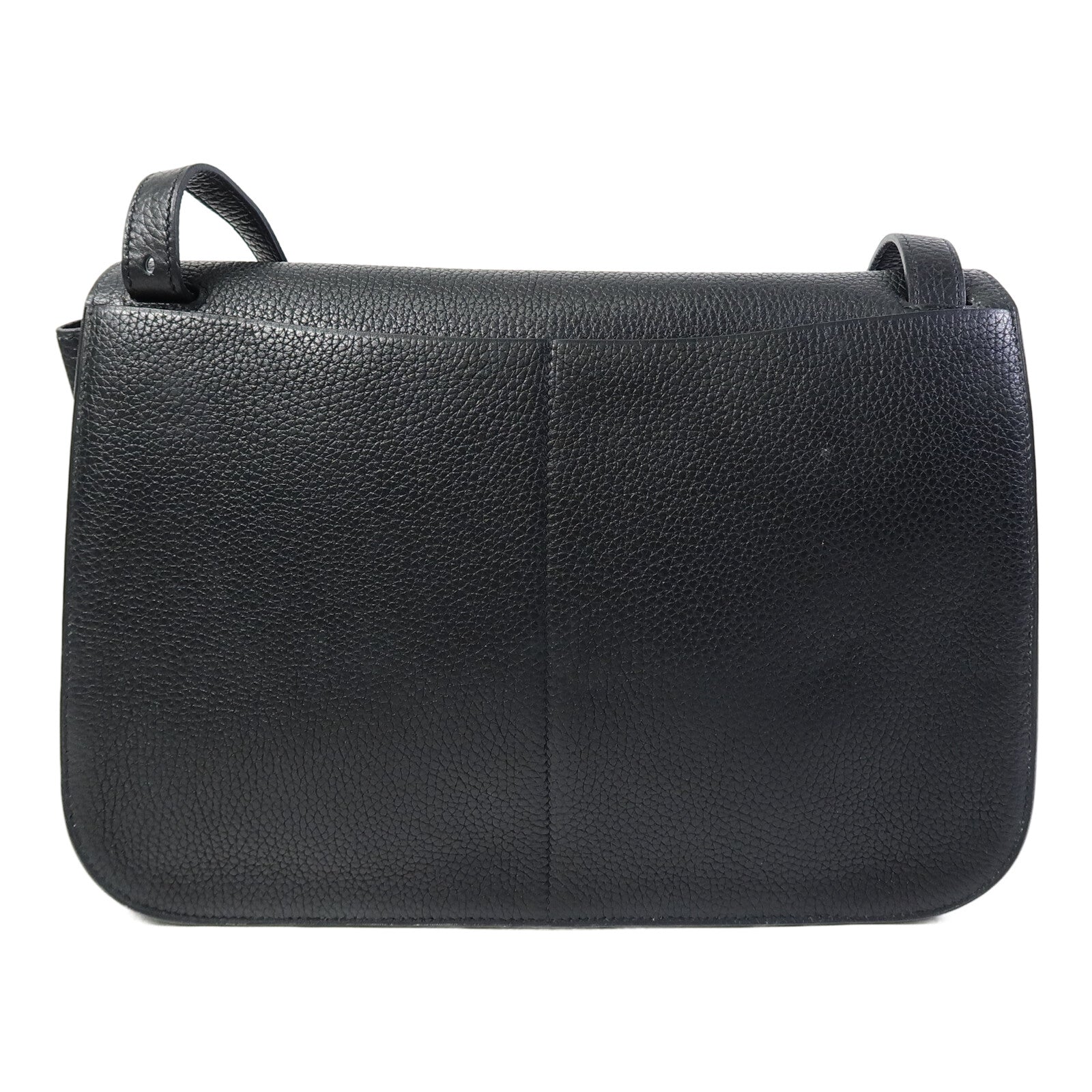 HERMES Clemence皮革Halzan 31金扣手挽肩背兩用袋Noir