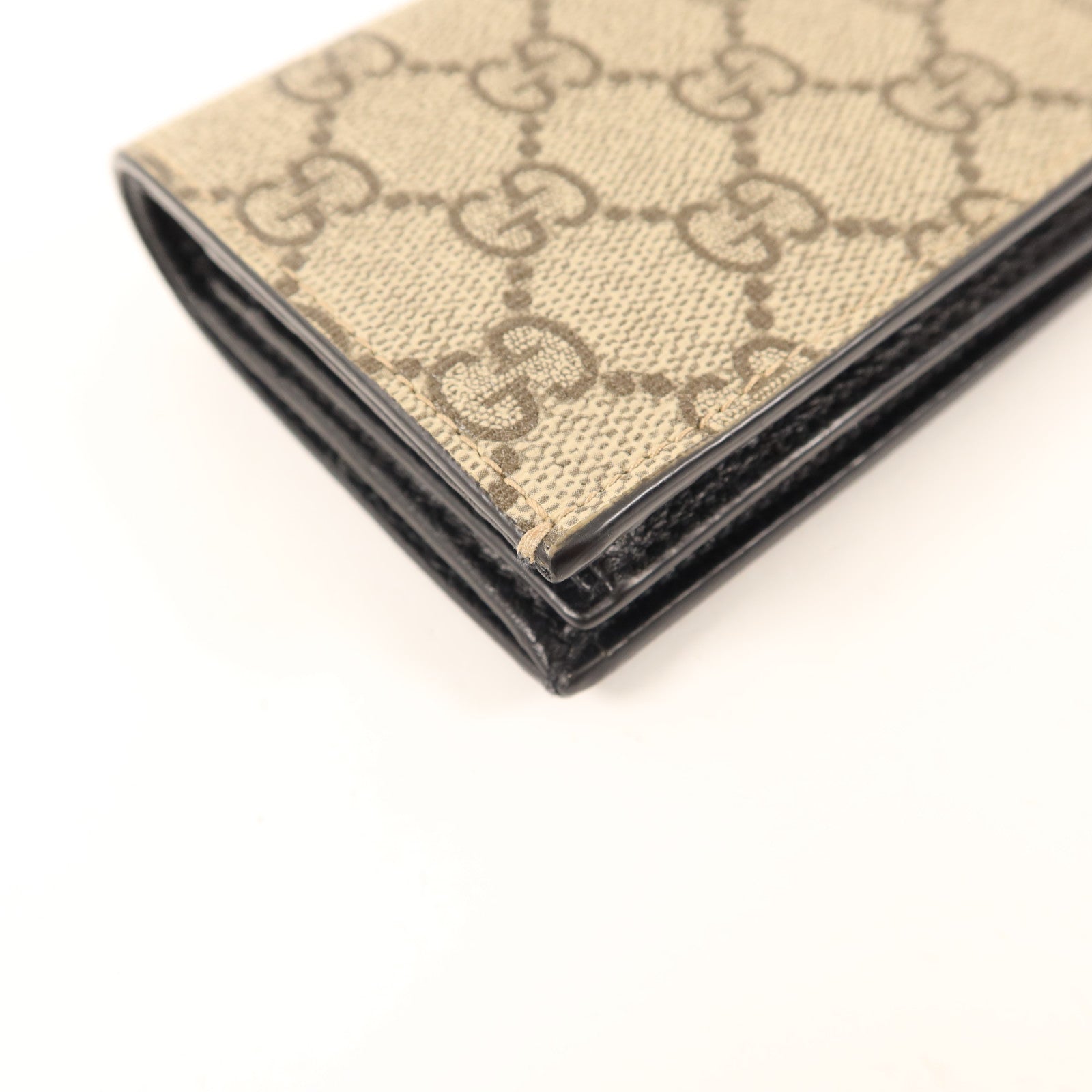 GUCCI 塗層帆布/牛皮皮革GG Marmont Bifold Wallet金扣錢包