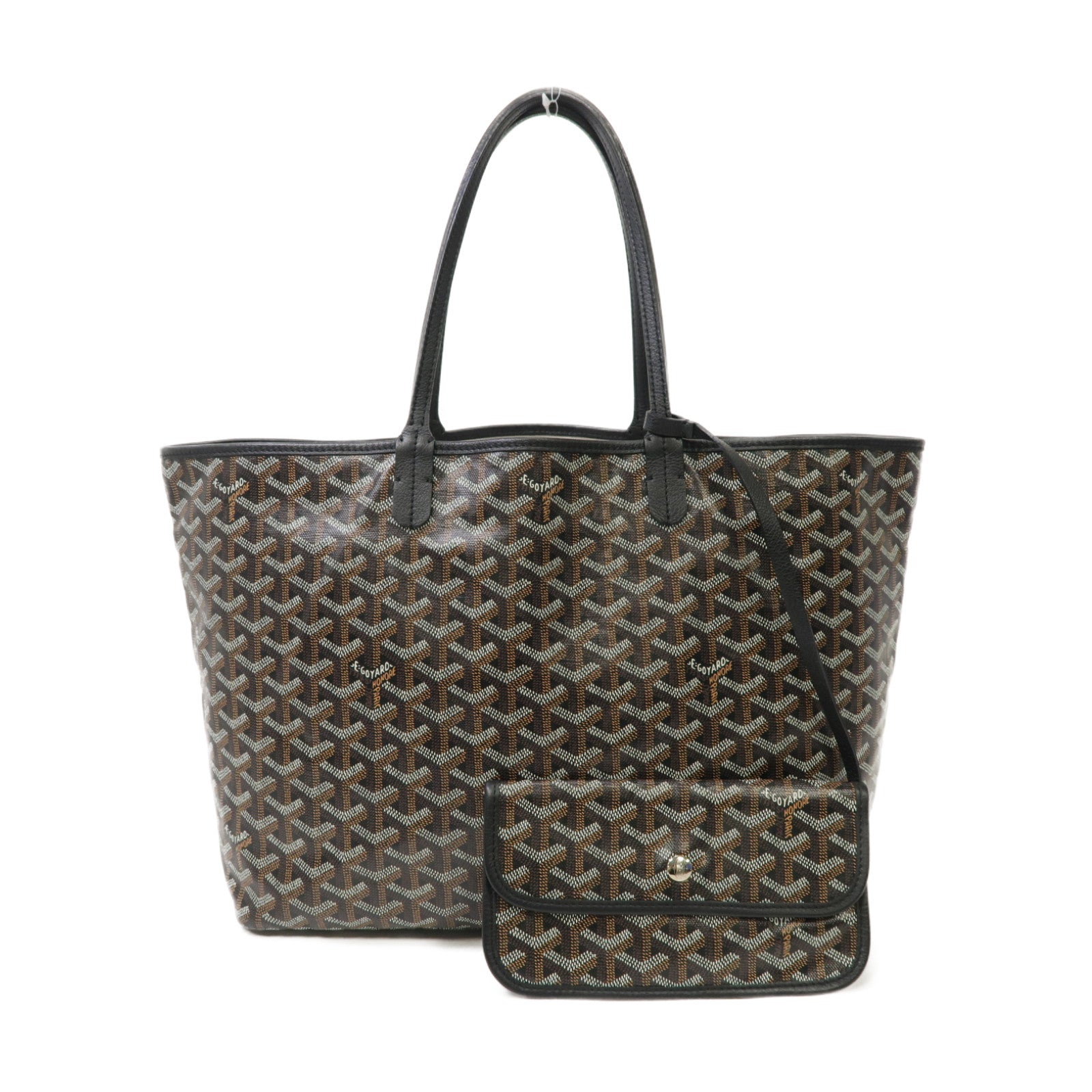 GOYARD 塗層帆布/皮革Saint Louis手挽袋黑色/啡色