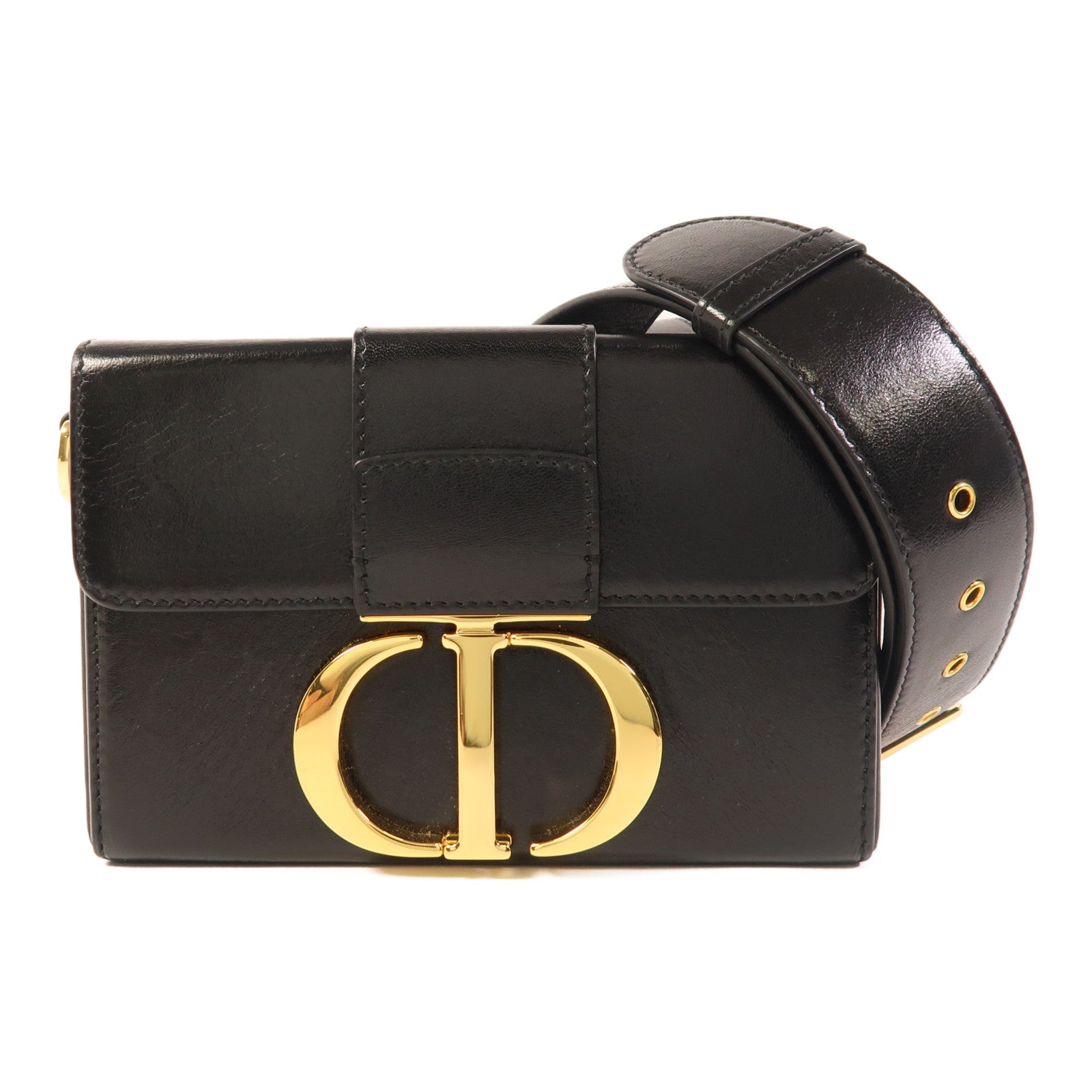 Dior 【激減優惠】牛皮皮革30 Montaigne Box Bag金扣肩背袋