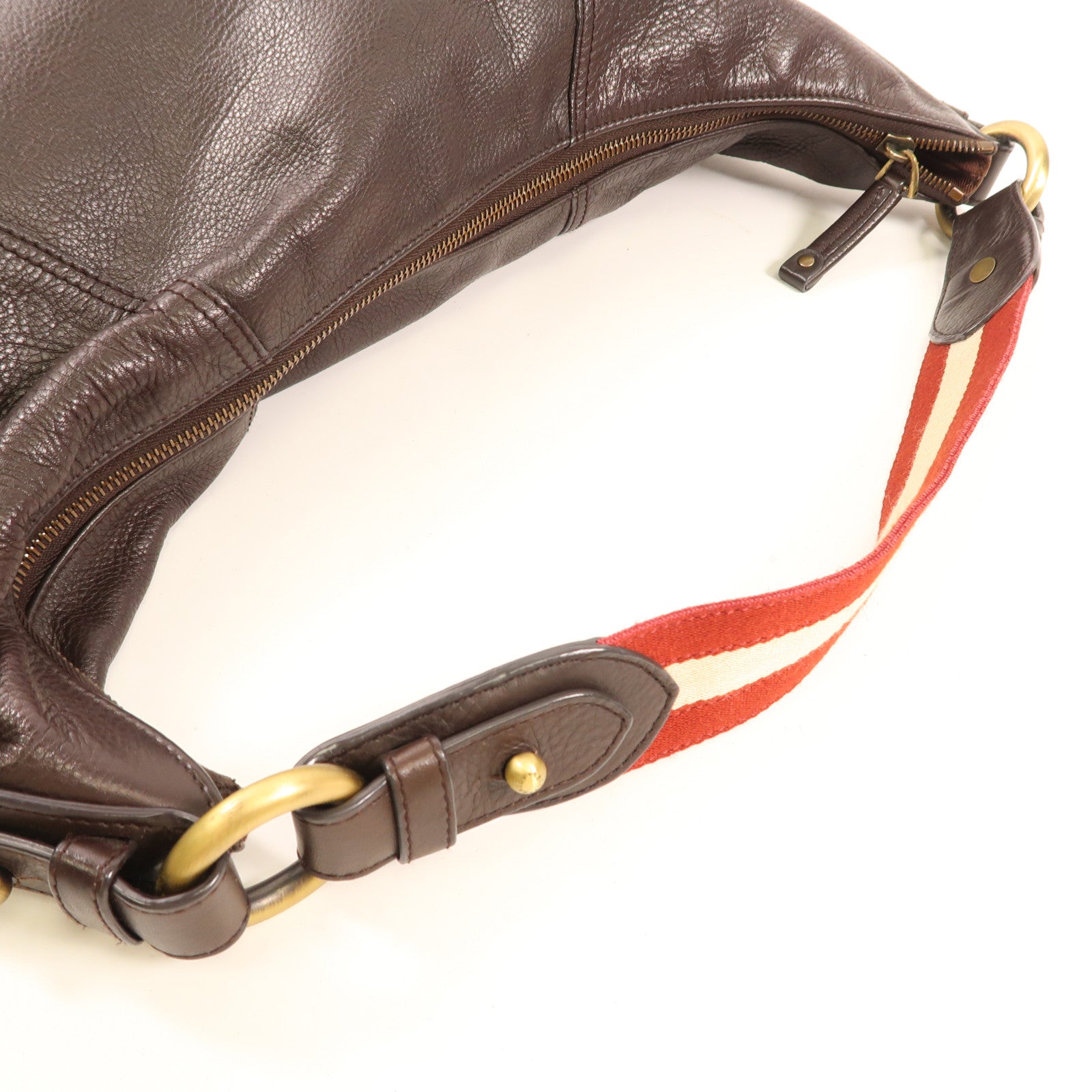 BALLY 牛皮皮革金扣肩背袋