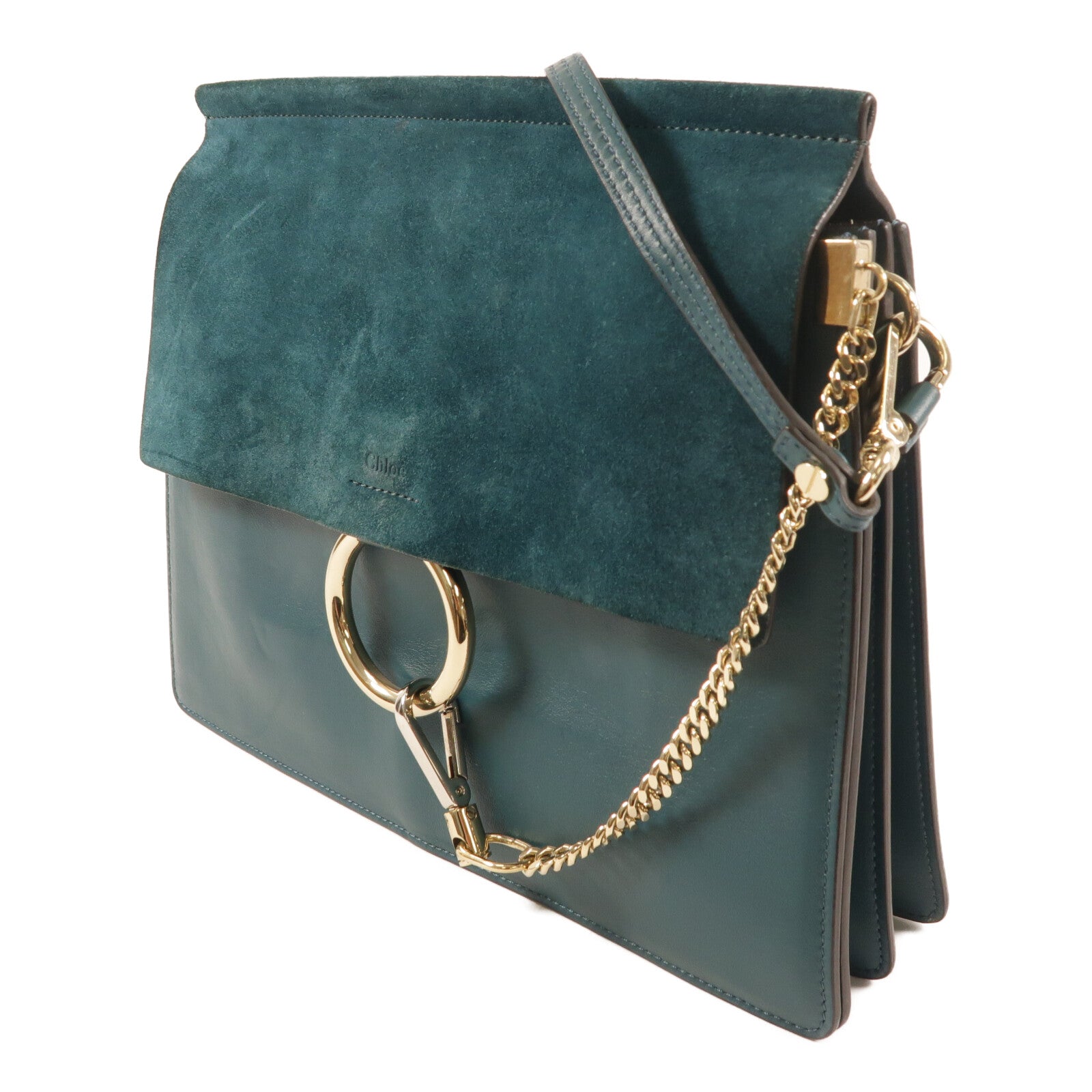 Chloe 牛皮皮革Faye金扣肩背袋
