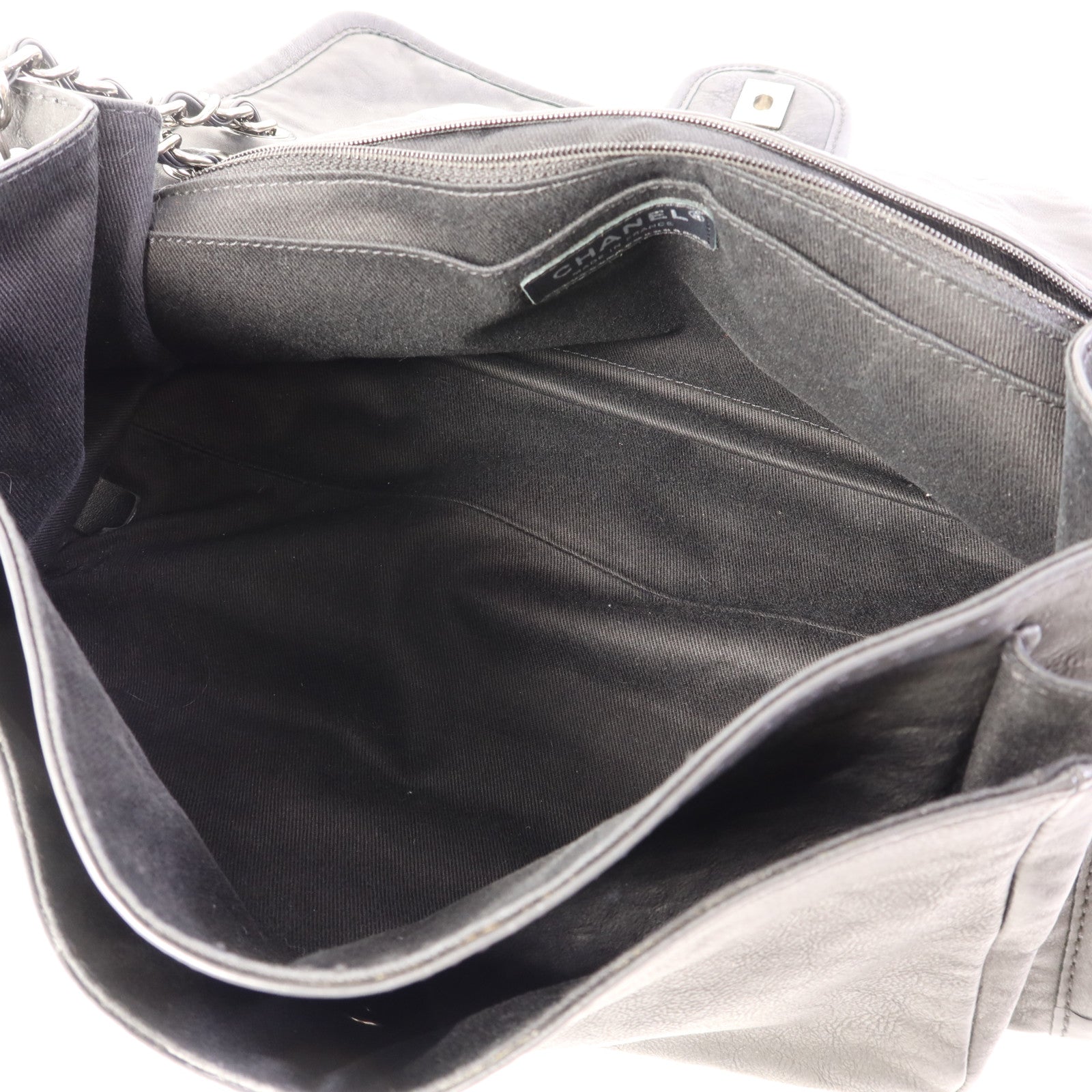CHANEL 羊皮皮革Chain Shoulder Bag銀扣鏈帶肩背袋