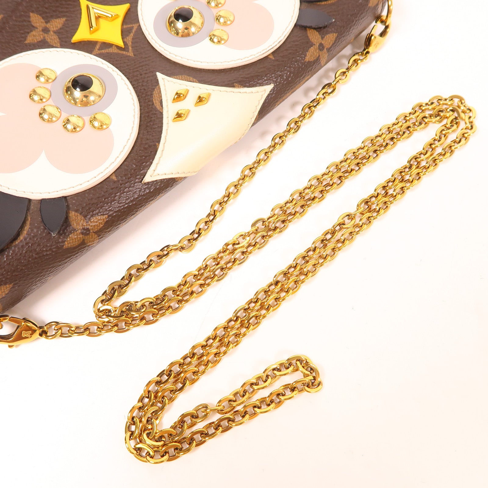 LOUIS VUITTON Monogram Lovely Birds Felicie Pochette金扣肩背袋